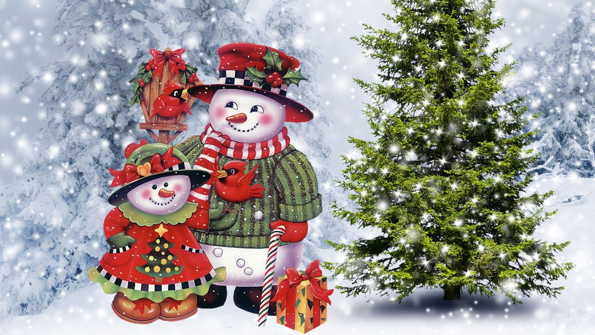 Christmas Snowman HD Wallpaper Free HD Background