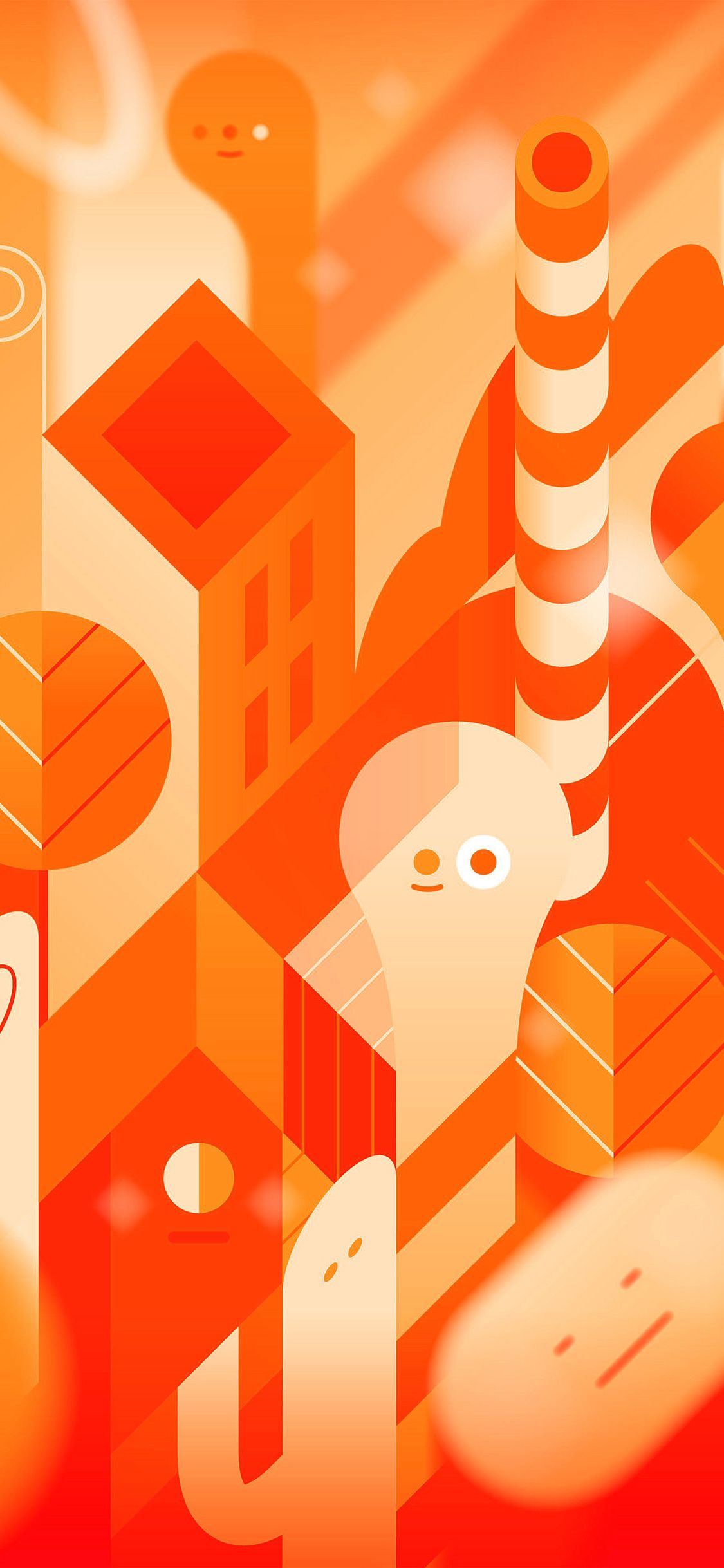 Android Lollipop Lg Orange Cute Illust Pattern Wallpaper