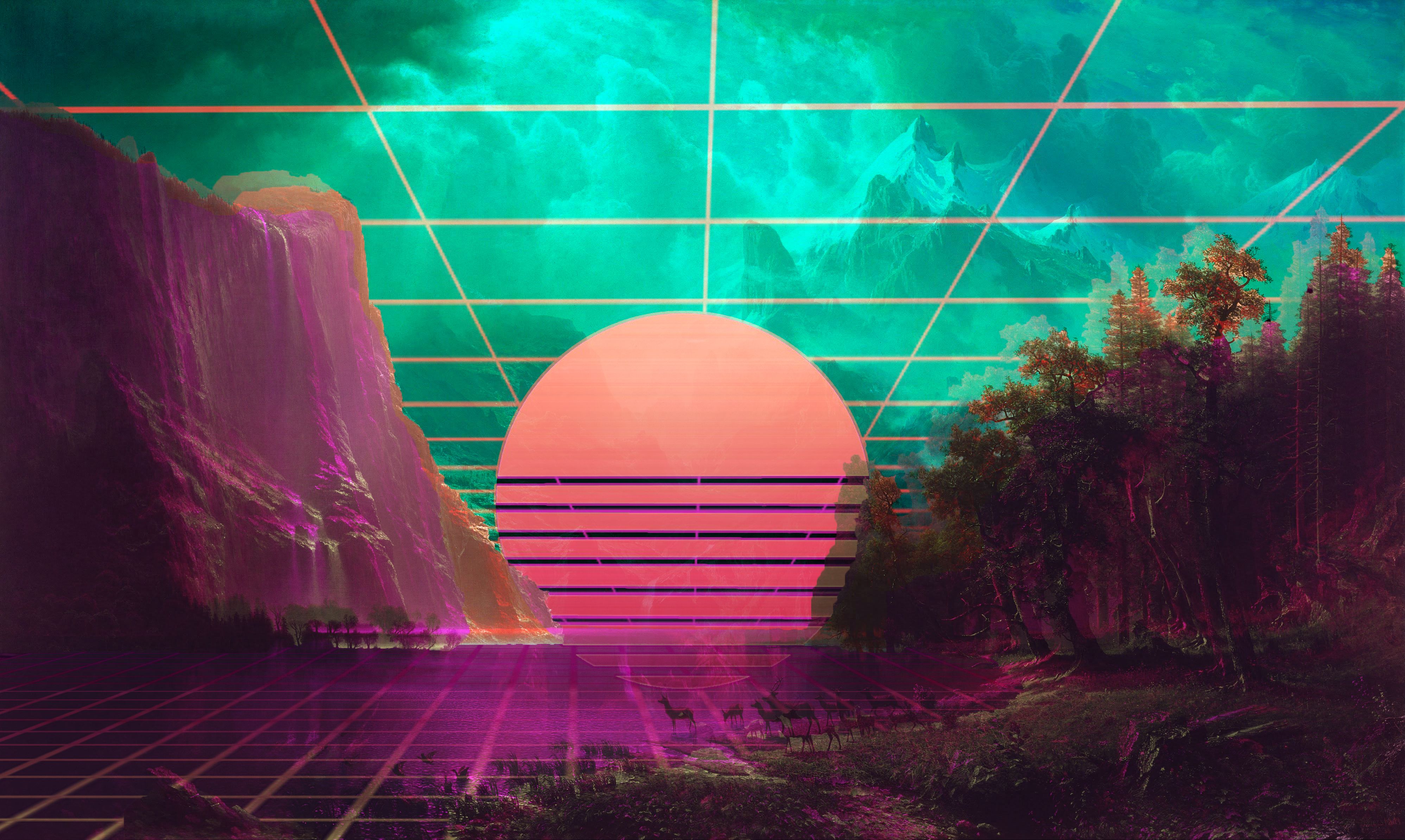 Vaporwave 4k 2048x1152 Resolution HD 4k Wallpaper, Image, Background, Photo and Picture
