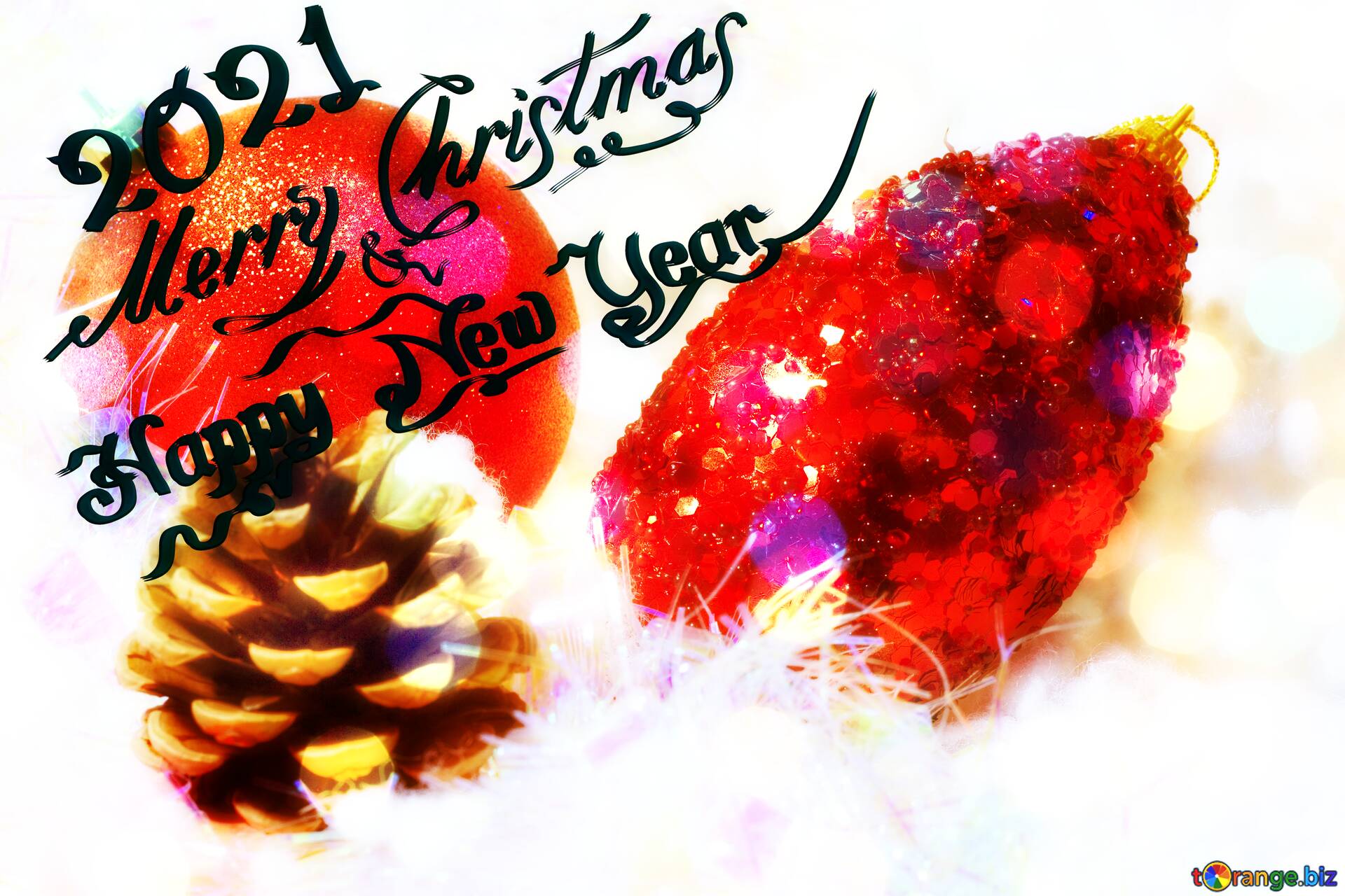 Download Free Picture Merry Christmas Happy Year 2021 Greetings Card Background On CC BY License Free Image Stock TOrange.biz Fx №194792