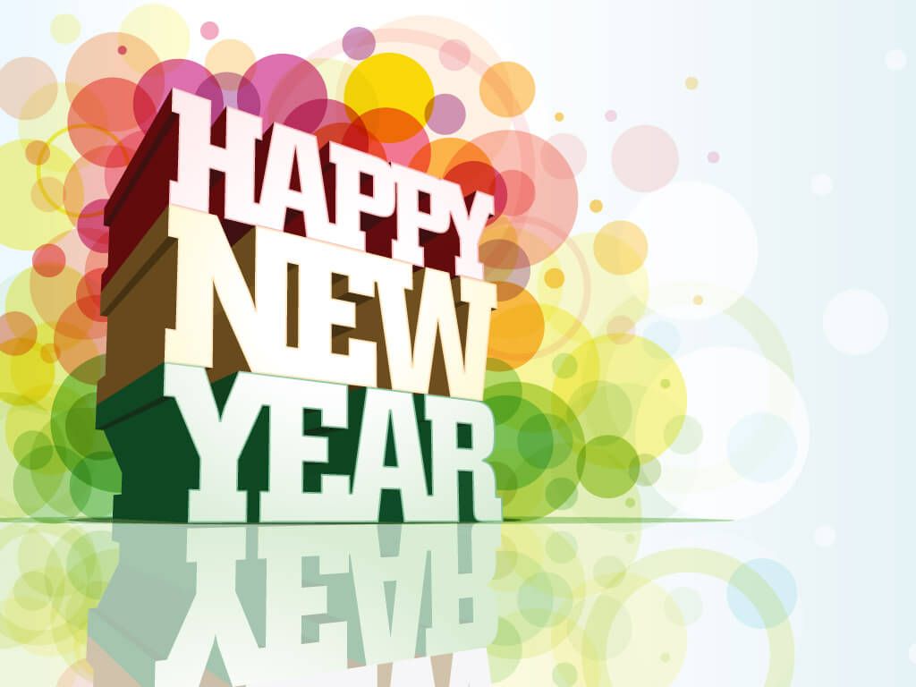 Happy New Year Wishes Greetings 3D HD Wallpaper