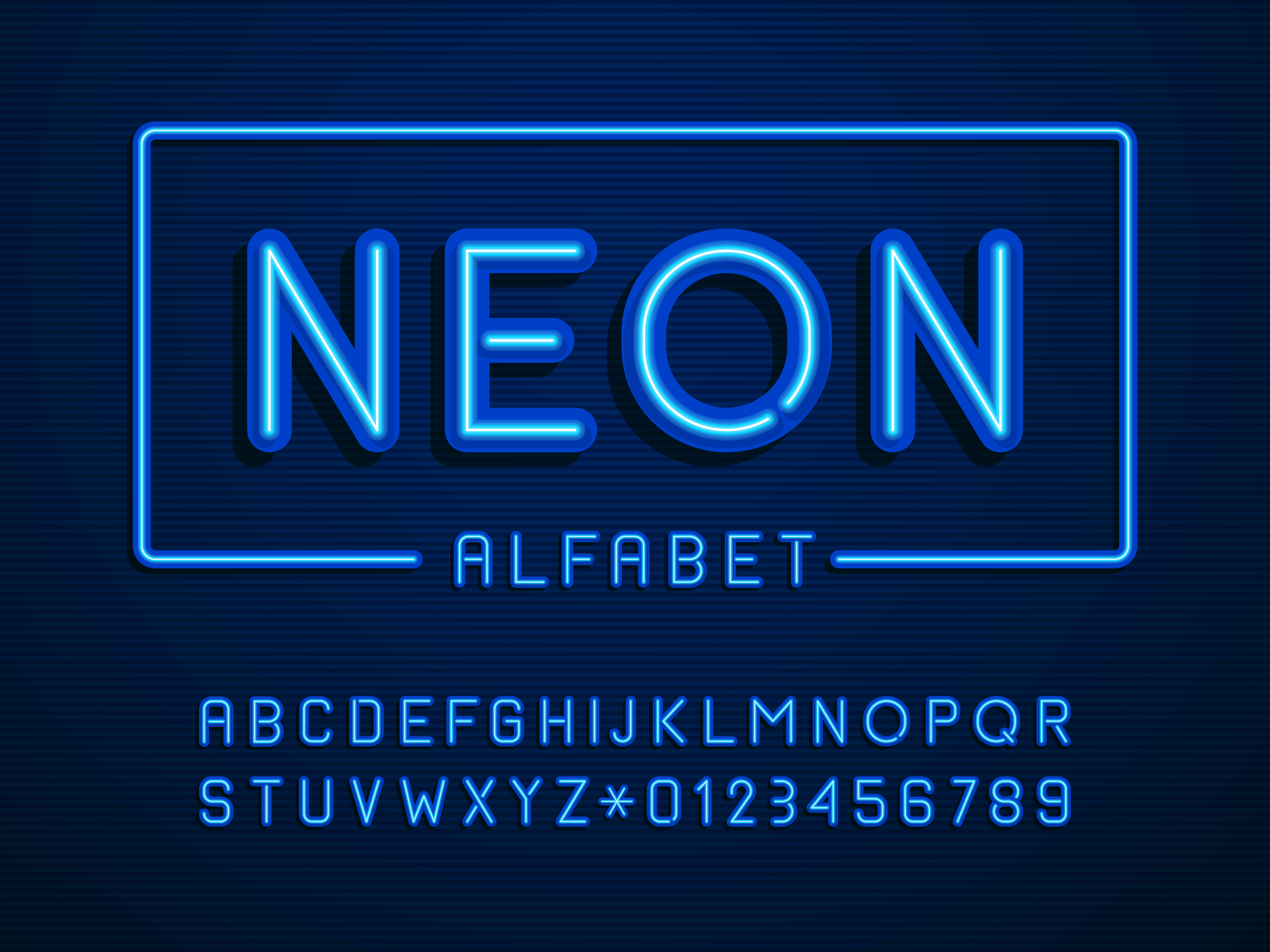 Neon Alphabet Free Vector Art - (034 Free Downloads)