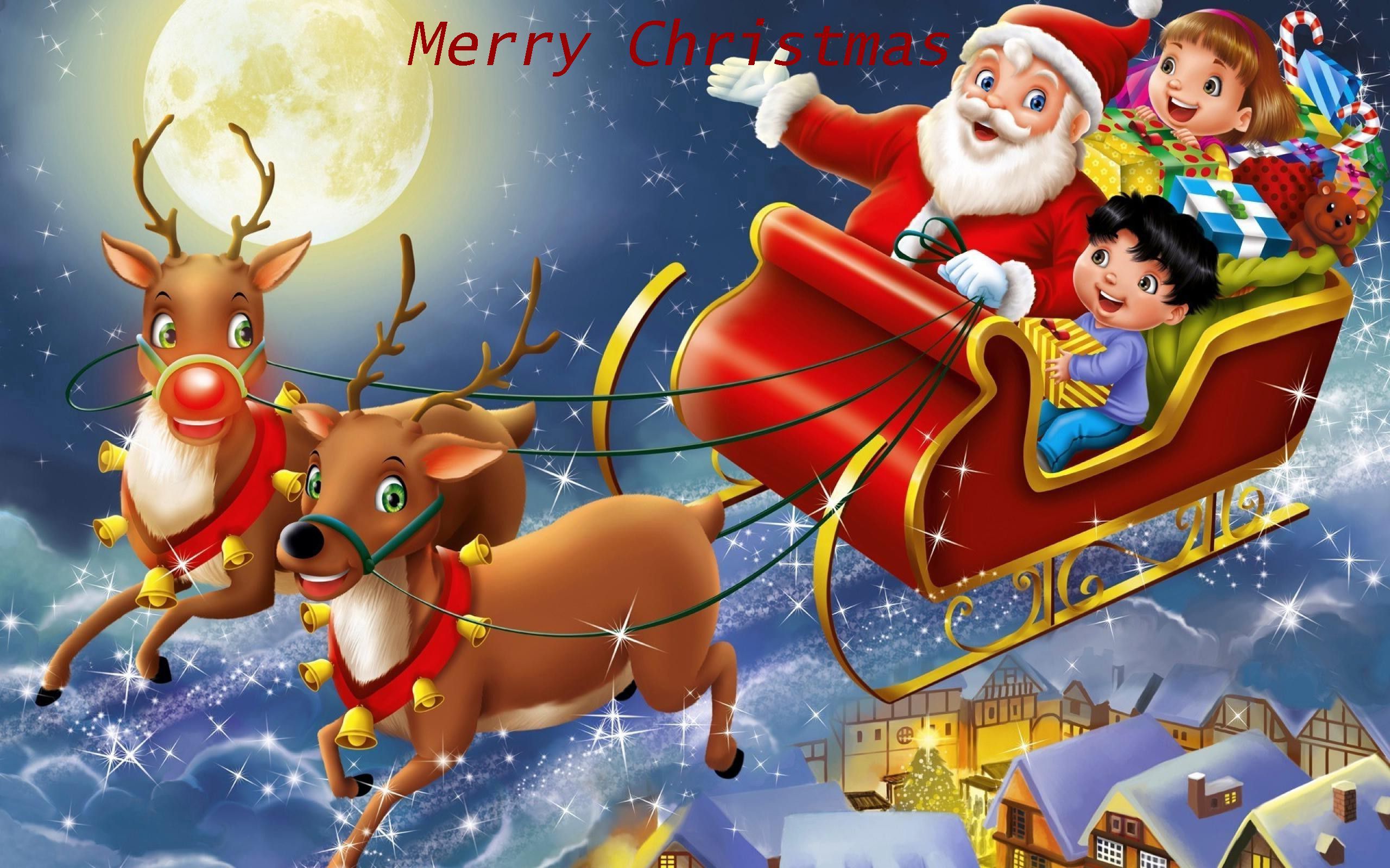 X Christmas Tree Santa Claus Powerpoint HD Wallpaper. Merry christmas picture, Christmas cards kids, Santa claus wallpaper