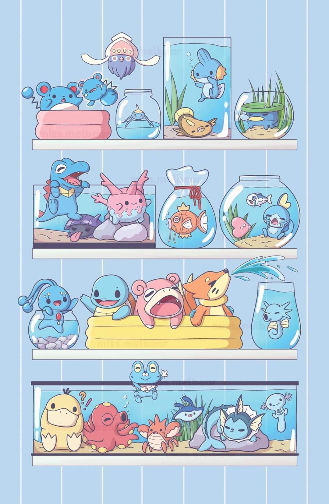 Pokemon Water-Types, water-types, pokemon, water, types, HD wallpaper