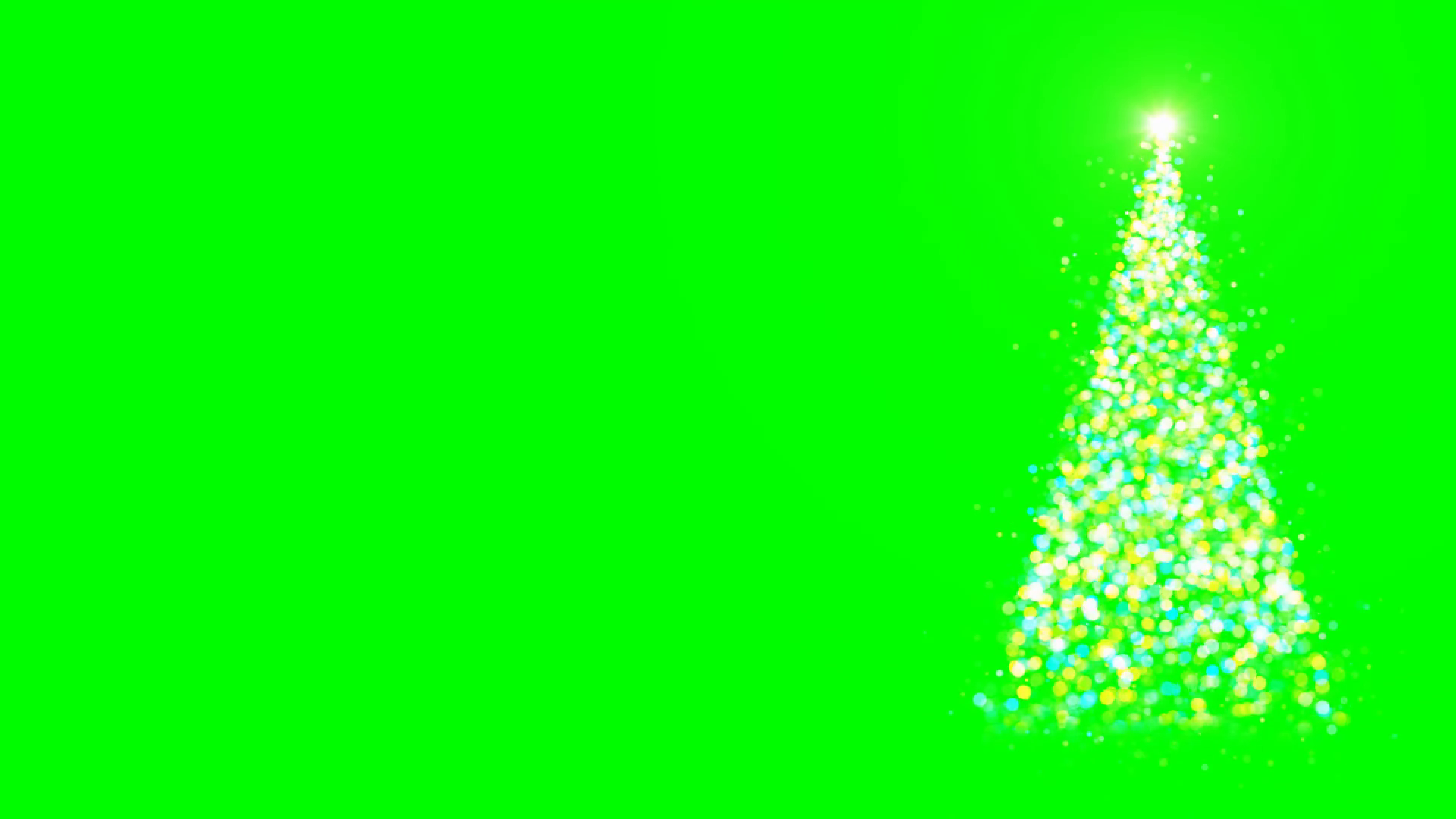 Merry Christmas greeting animation. Christmas tree with shining light slowly rotating on green screen, 4K holiday animation Motion Background