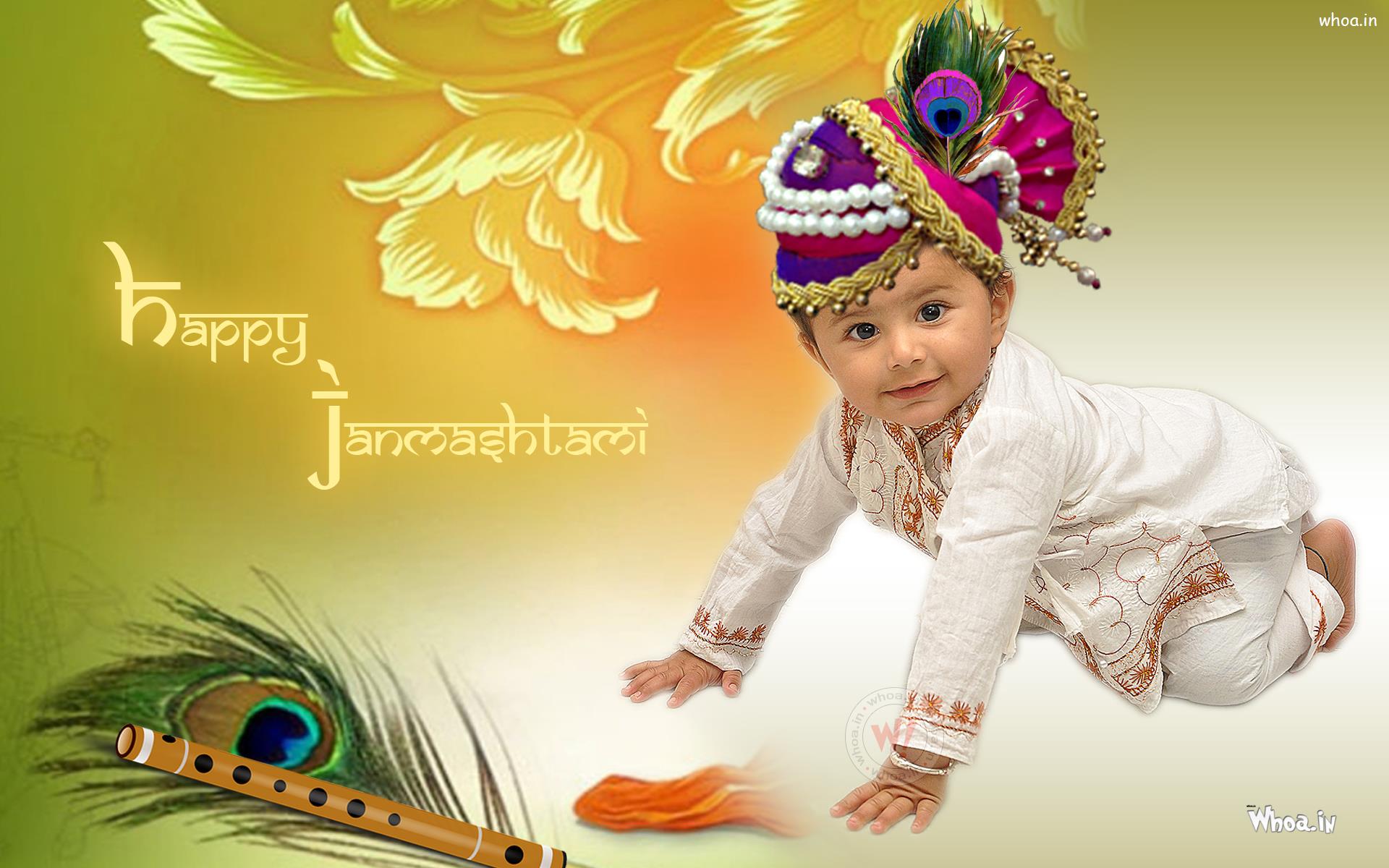 Jay GOPAL Janmashtami Wallpaper With Little Cute Boy