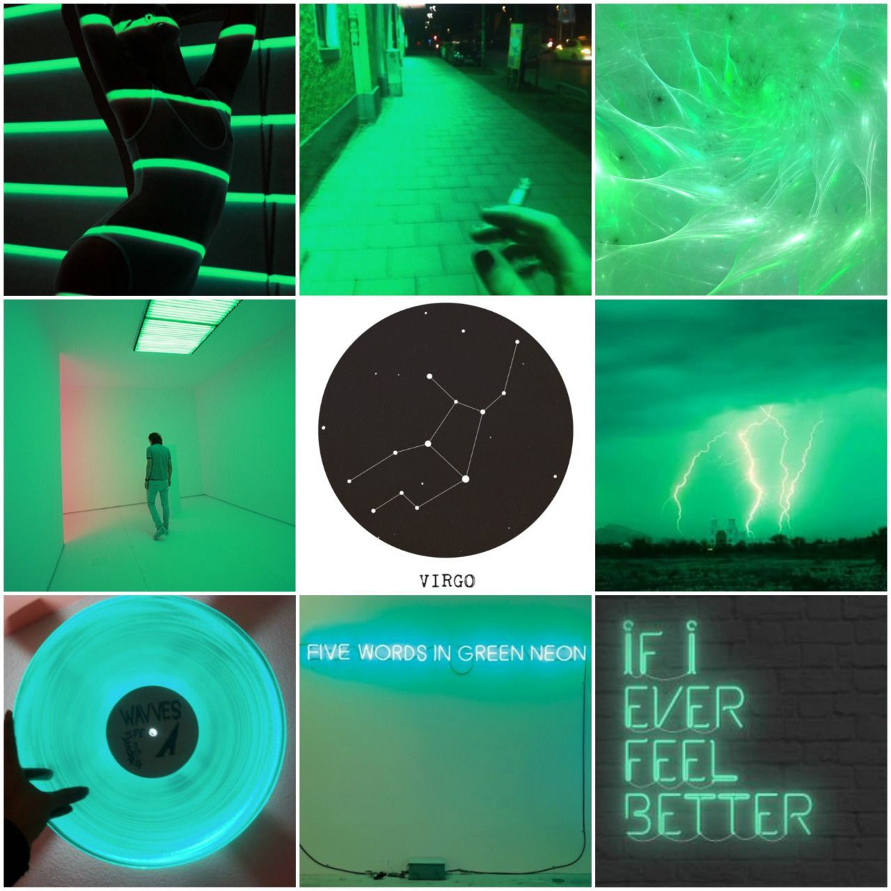 aesthetics • zodiac • neon • virgo • green • mint. Rainbow aesthetic, Zodiac, Neon rainbow