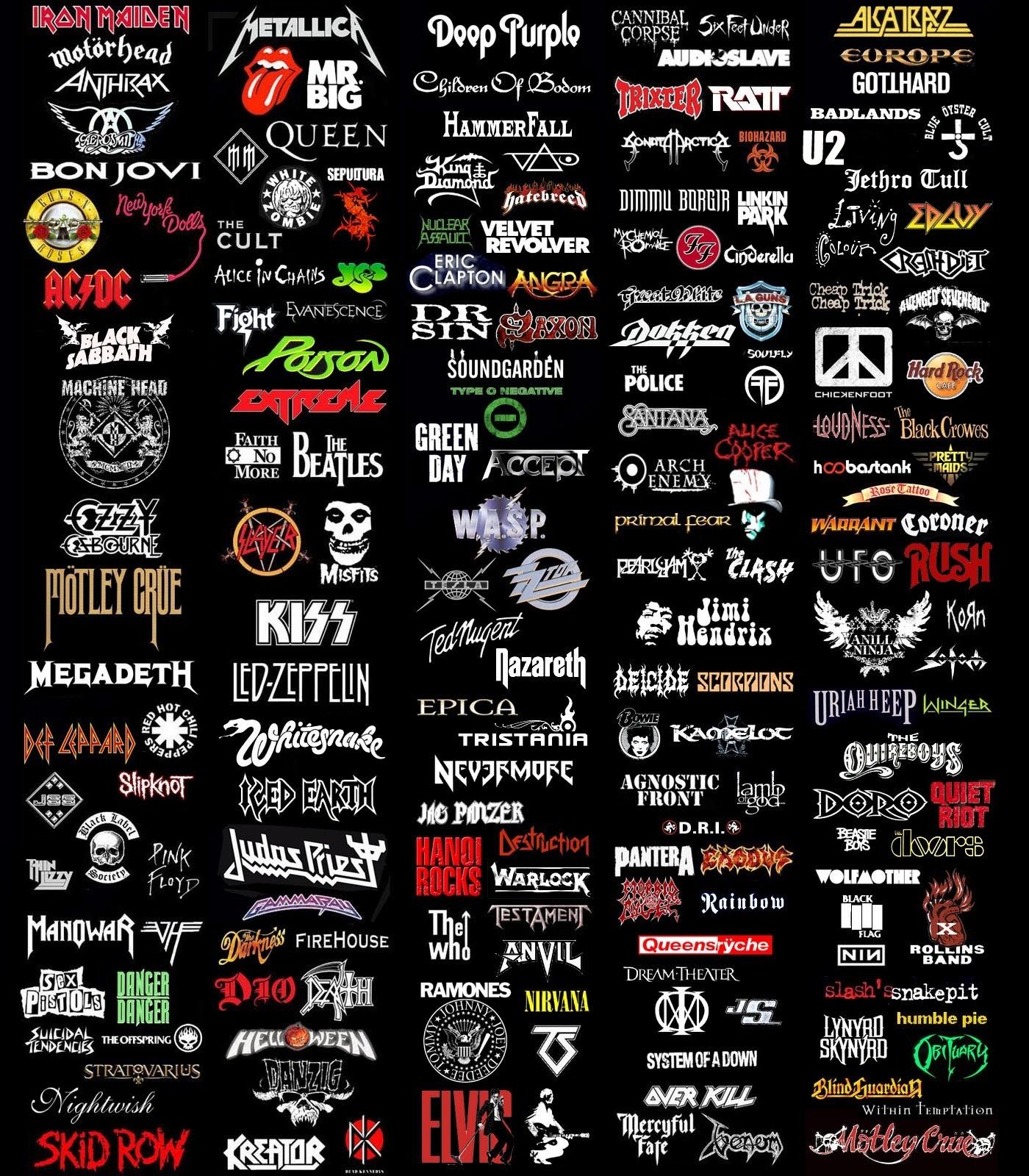 Cool Rock Band Logos HD Wallpaper