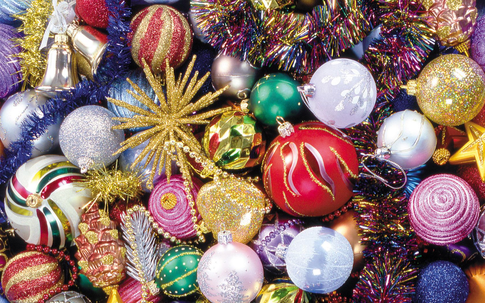 Vintage Christmas Ornaments Desktop Background