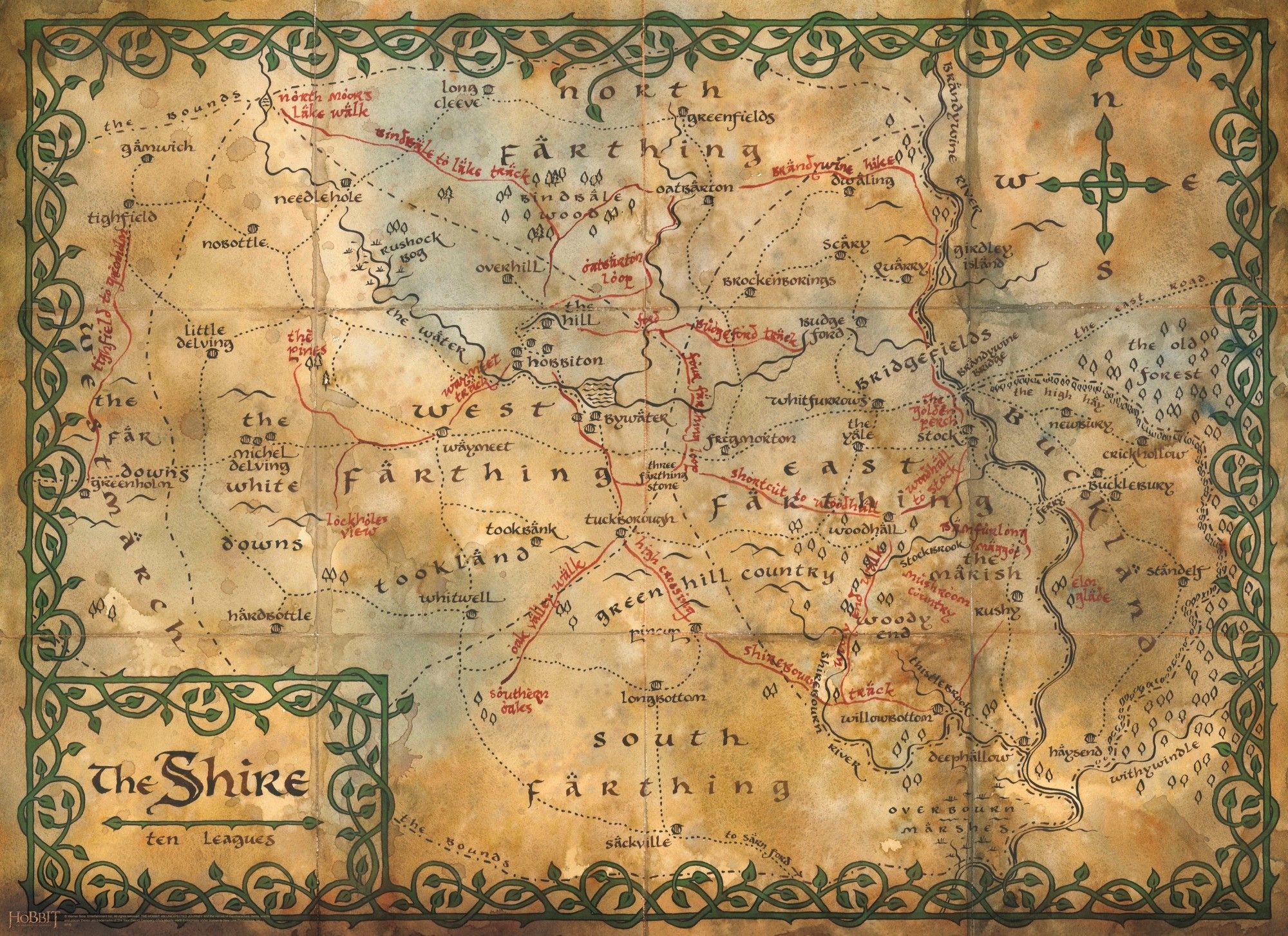 Hobbit Map Wallpaper Map Of The Shire, Middle Earth Of The Rings Shire Map HD Wallpaper