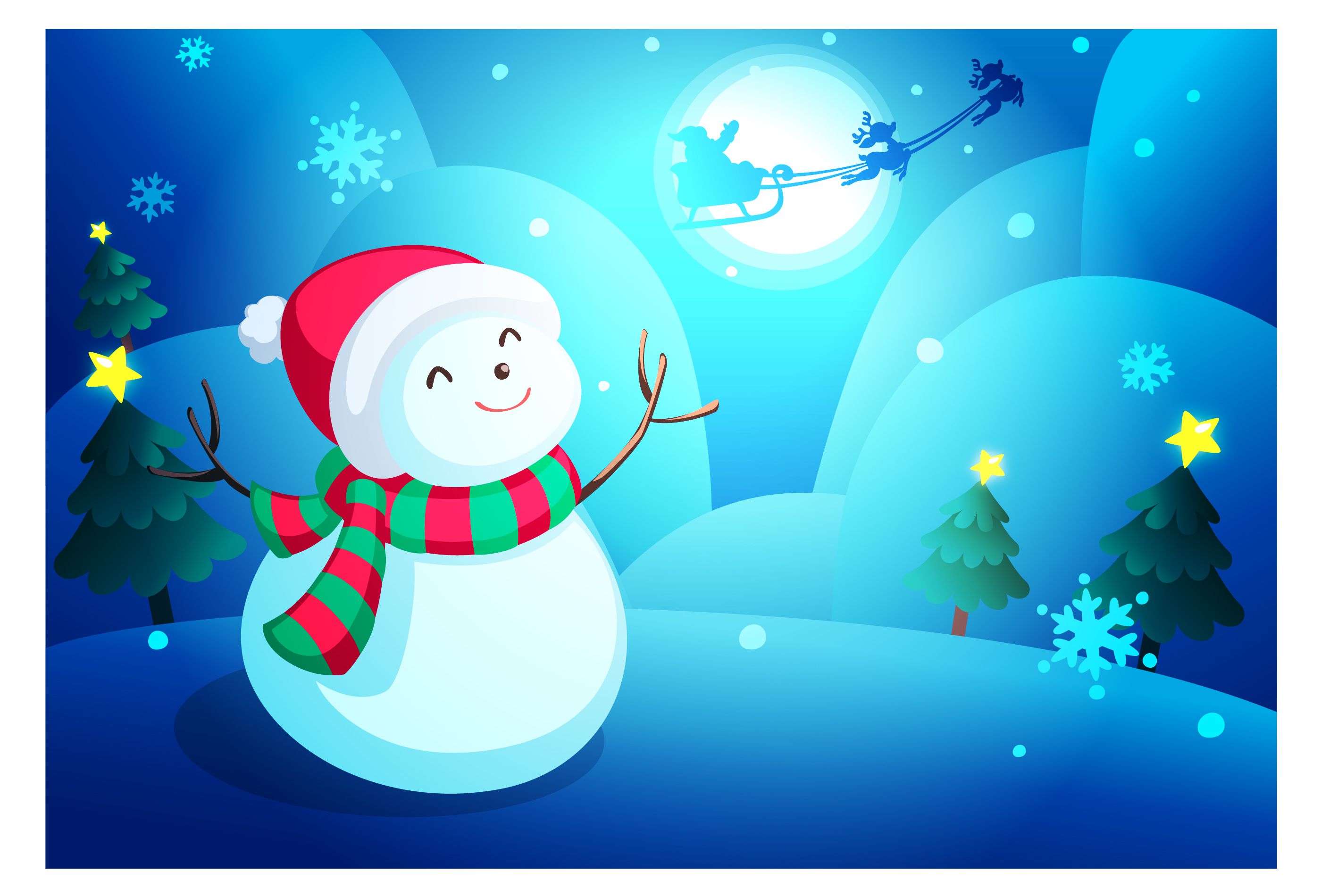 Christmas Snowman Wallpaper Free Vectors, Clipart Graphics & Vector Art