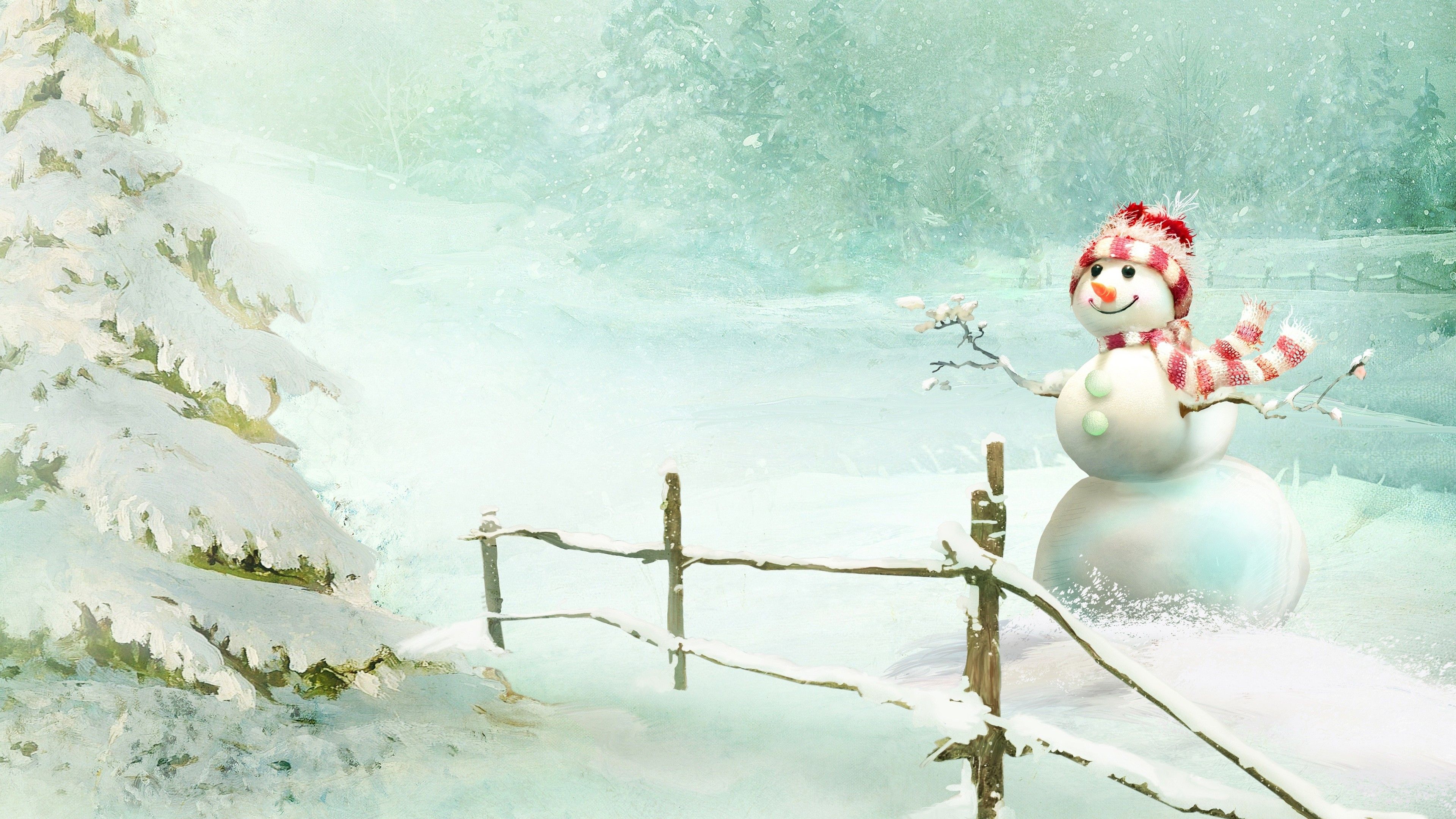 Christmas Snowman Wallpaper