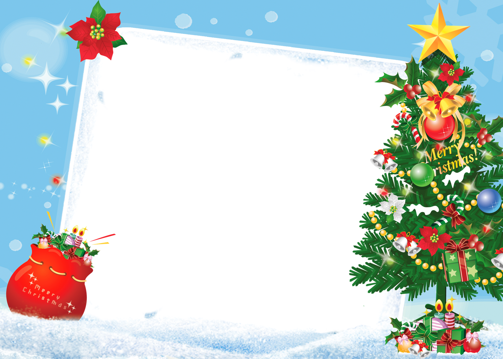 Merry Christmas PNG Frame With Christmas Tree Quality Image And Transparent PNG Free Clipart