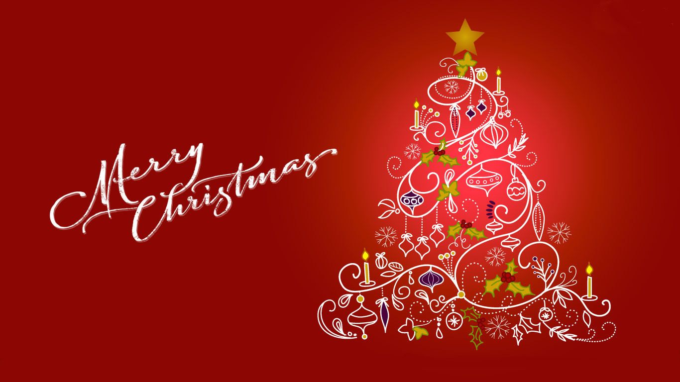 Happy Merry Christmas Tree Clip Art Greetings HD Wallpaper