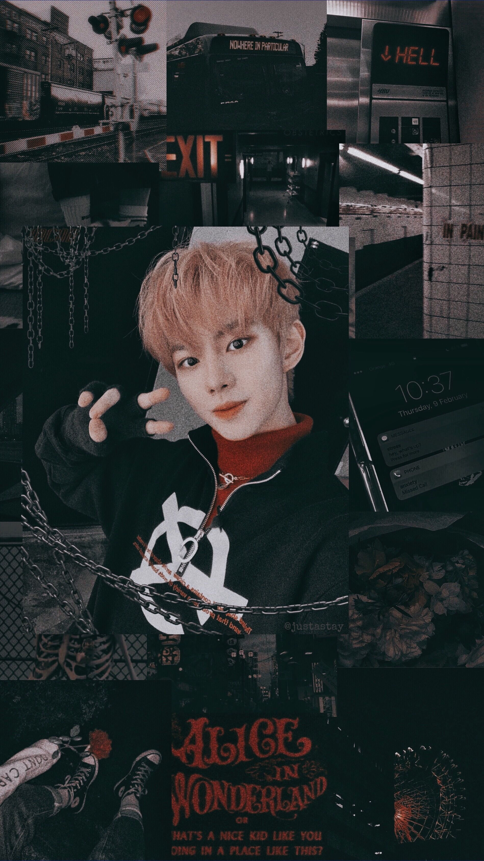 junhyuk mcnd black grunge dark Image by