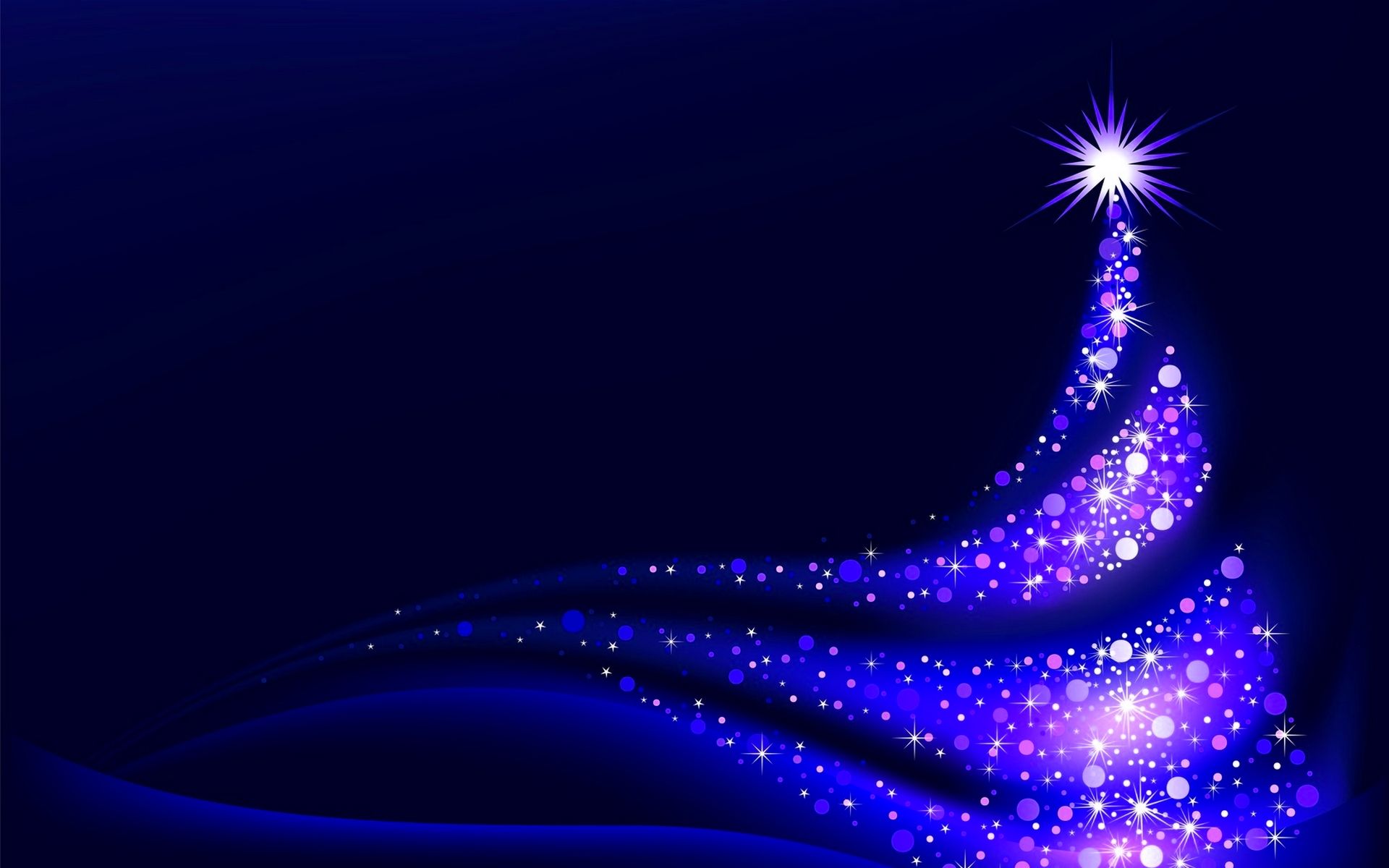 Blue light on an artistic Christmas tree
