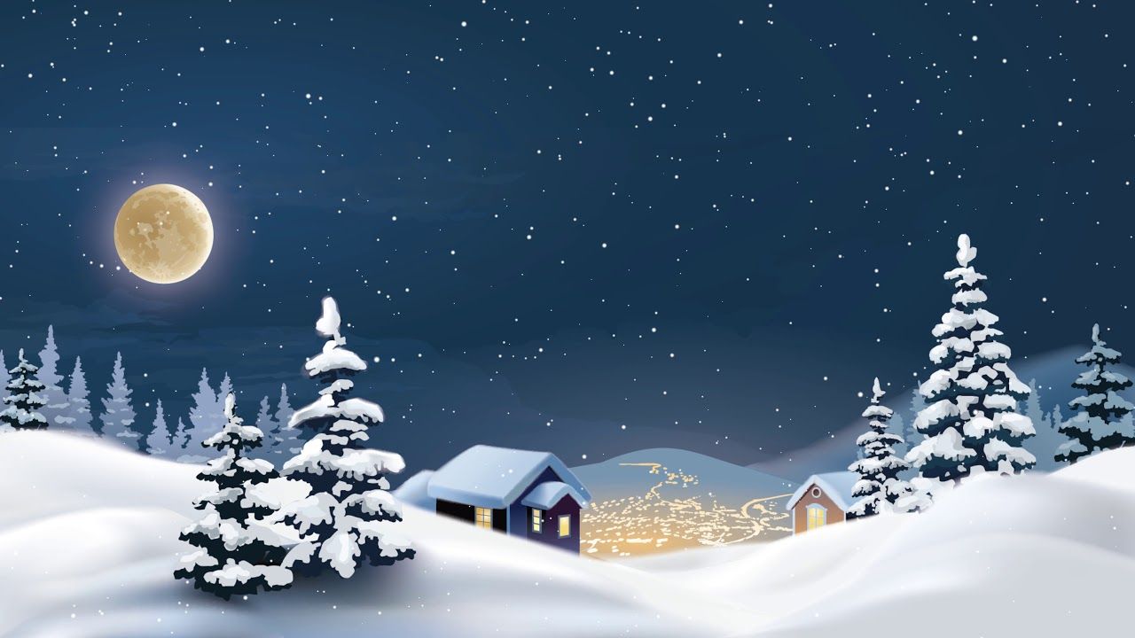 Snow Falling AnimationK. With Royalty Free Snowy Night Background Music