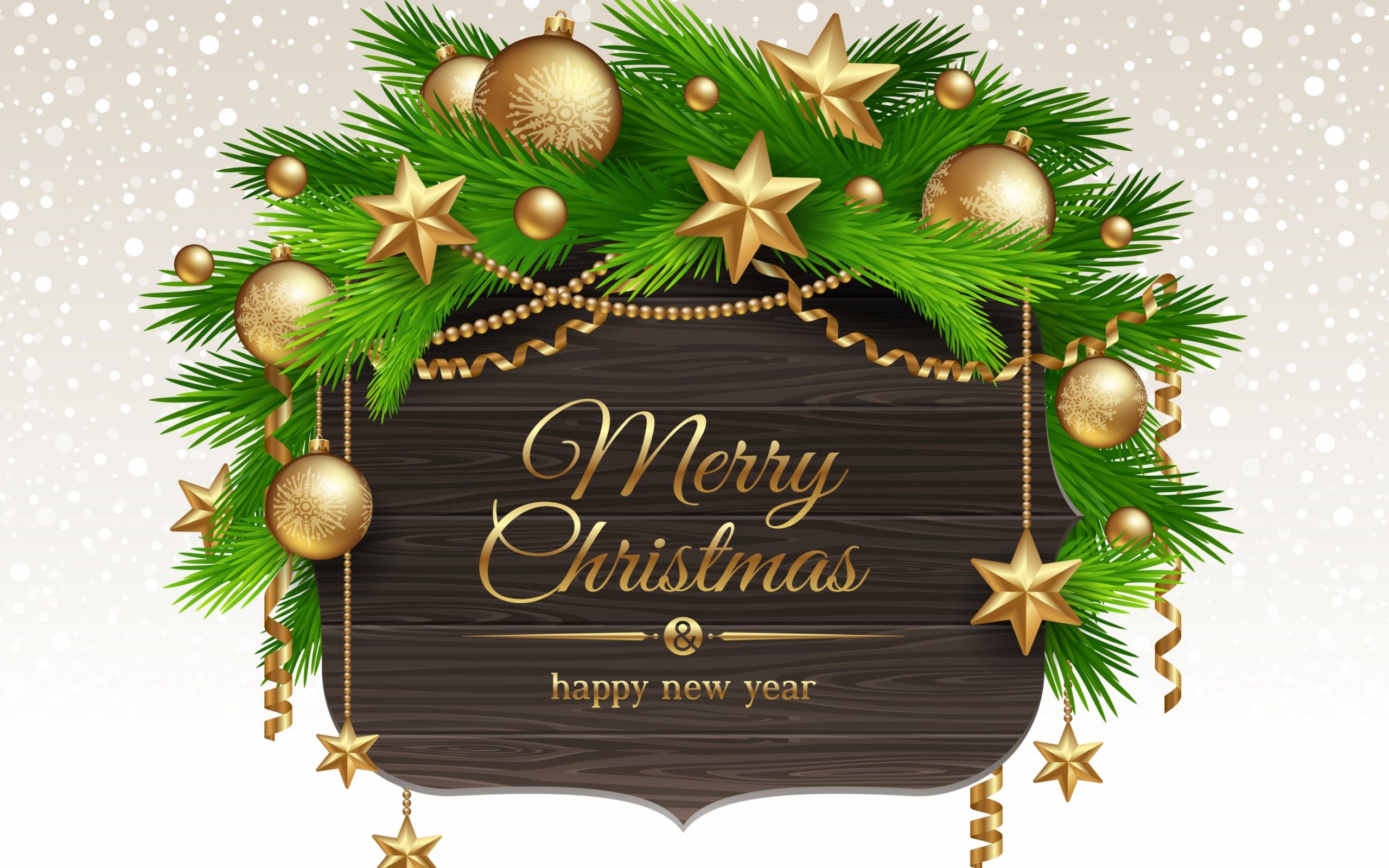 Christmas Christmas Ornaments Decoration Golden Happy New Year Holiday Merry Christmas New Year Star Wallpaper:2560x1600