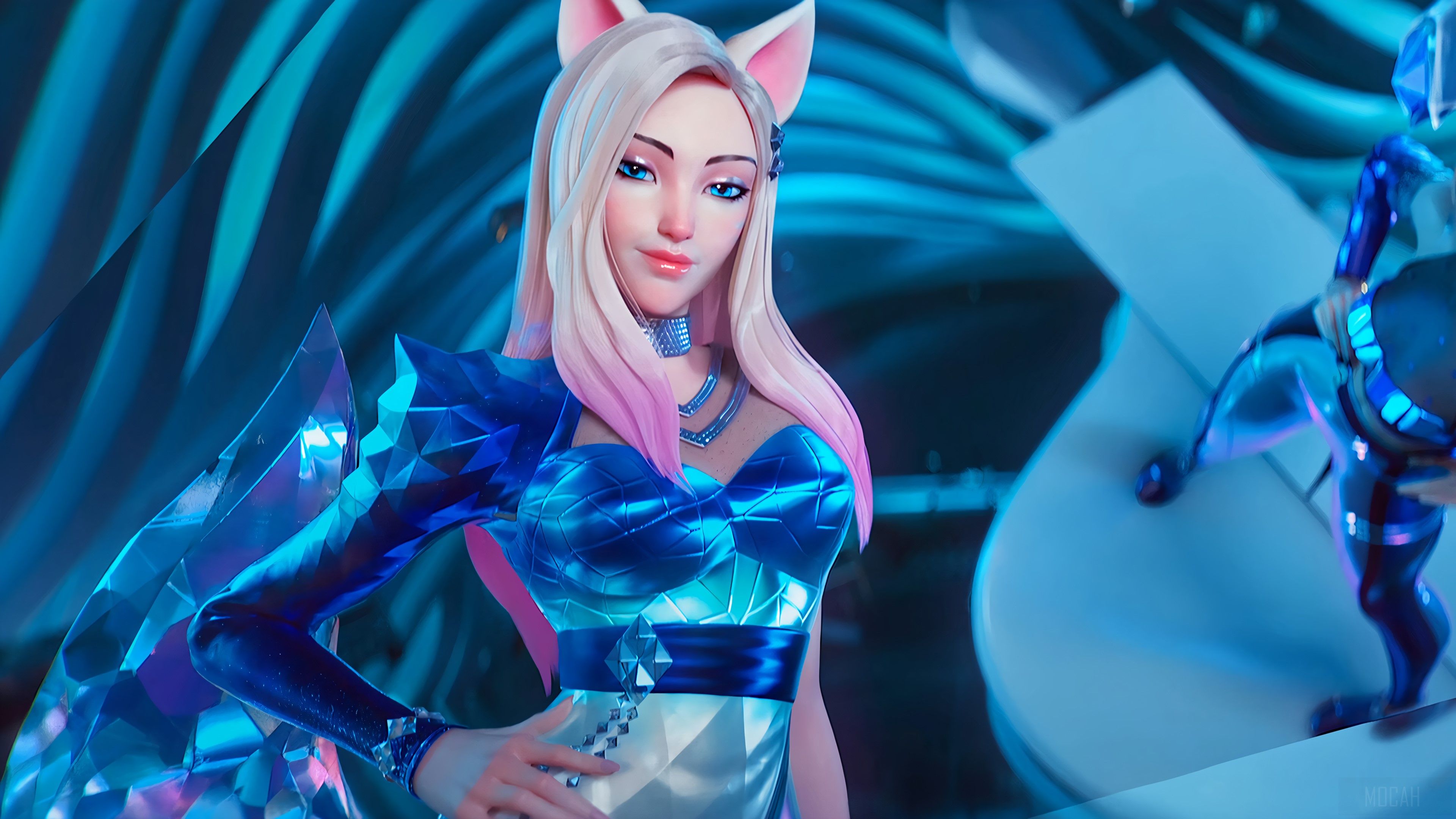 Ahri is a playable character in the popular online game League of Legends. She is known for her blonde hair and seductive charm.
2. Ahri - Champions - Universe of League of Legends - wide 5