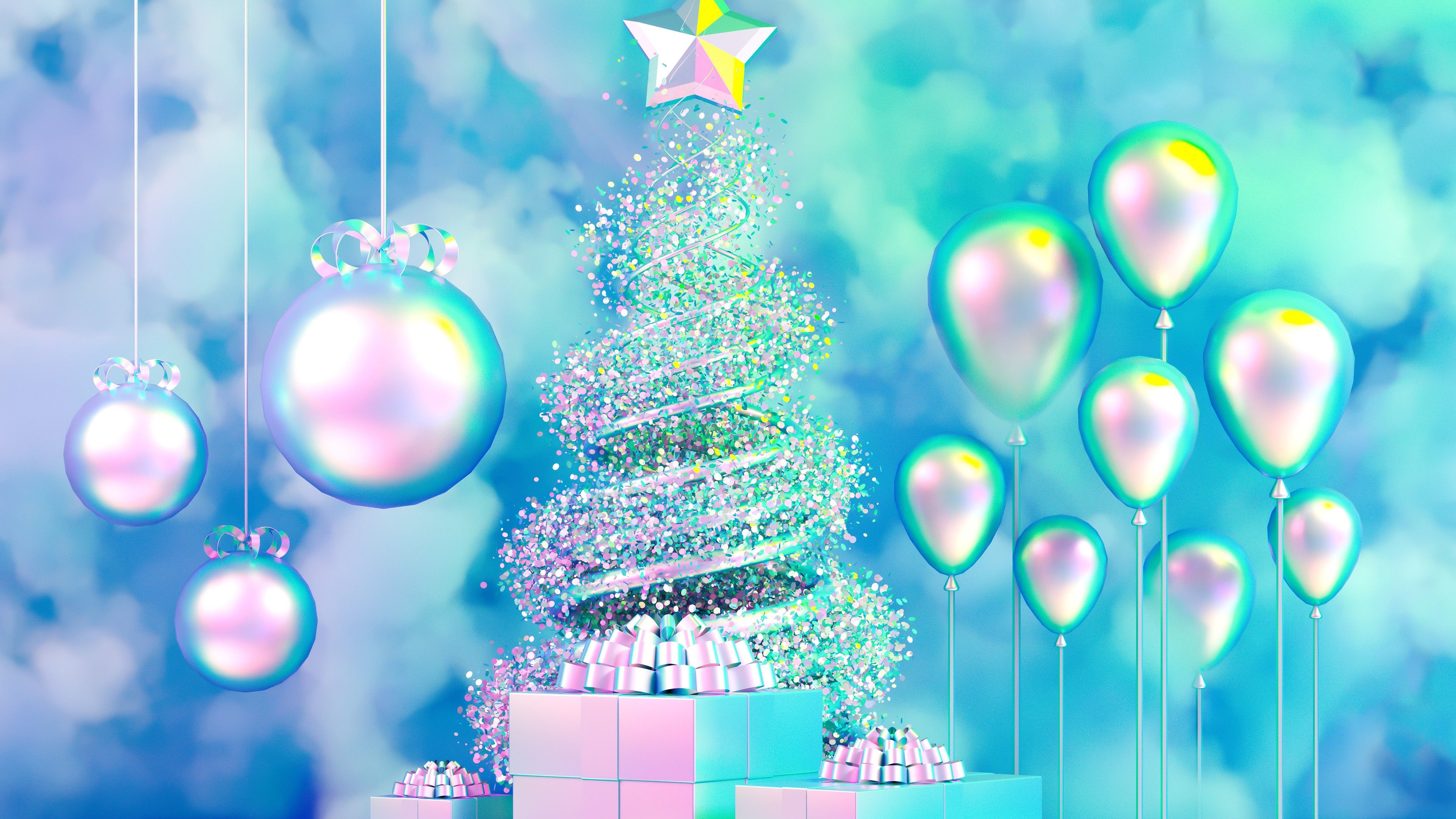 Christmas Tree Decoration 4K Wallpaper