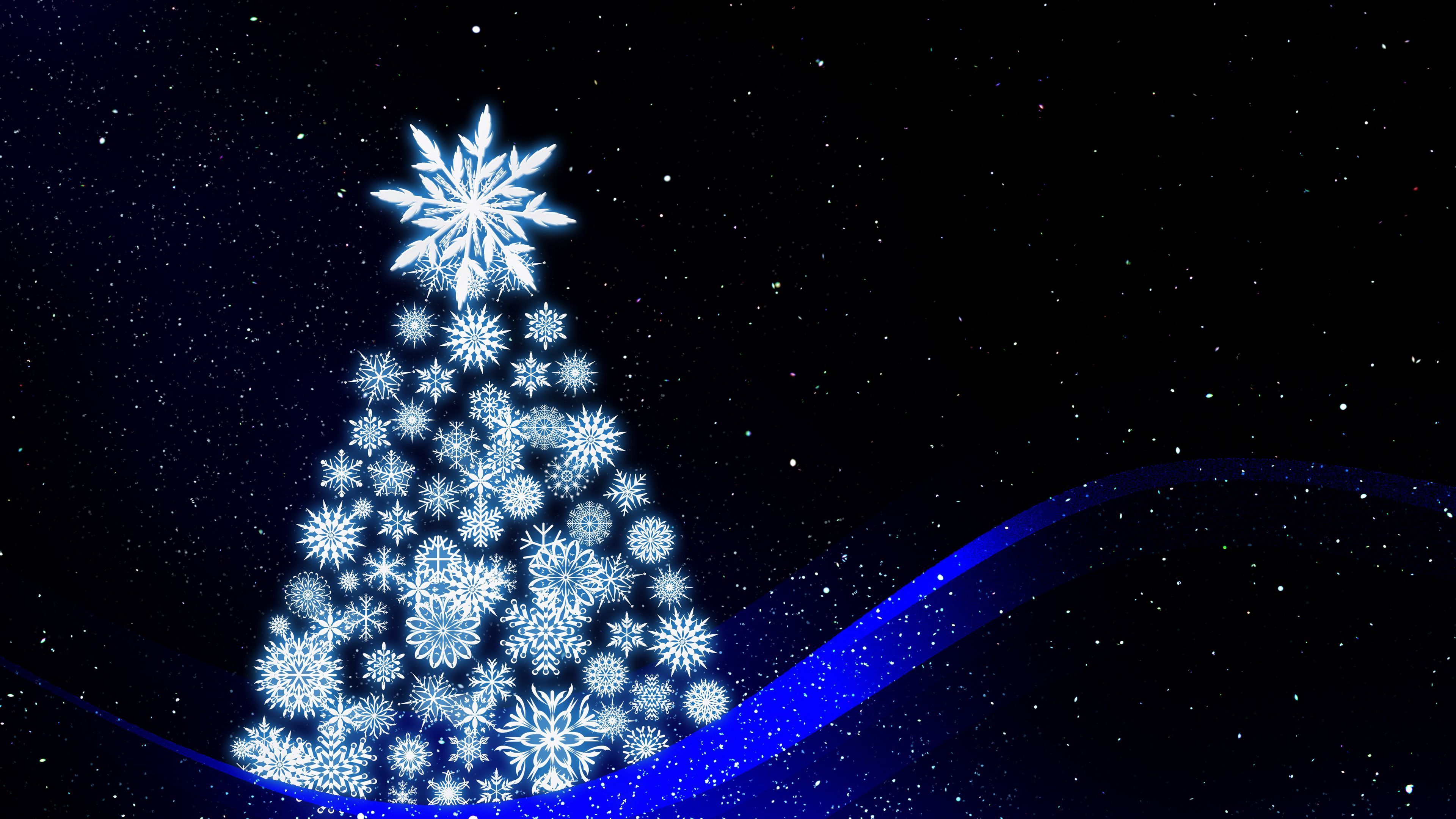 Download wallpaper 3840x2160 christmas tree, art, new year 4k uhd 16:9 HD background
