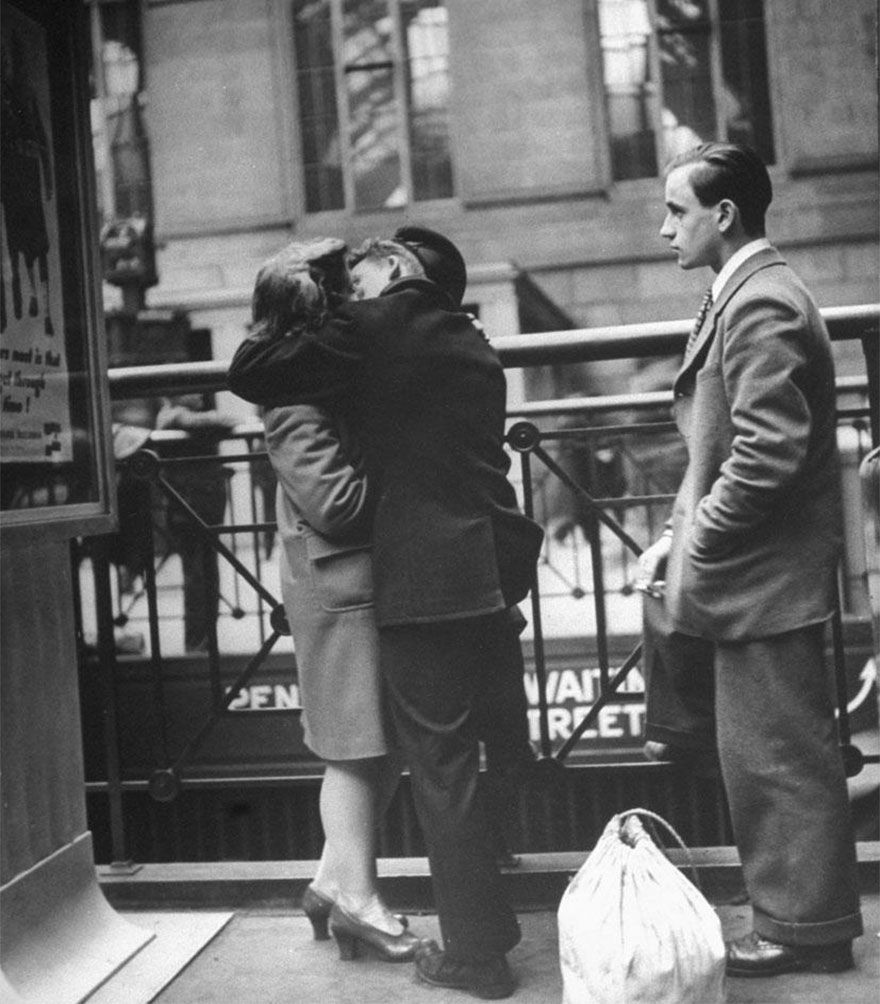 Historic Photo Of Love During Wartime