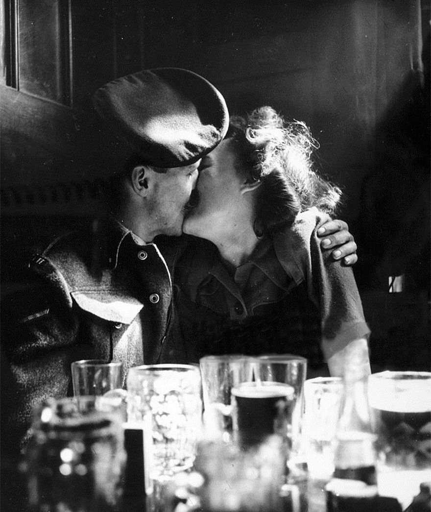 Historic Photo Of Love During Wartime