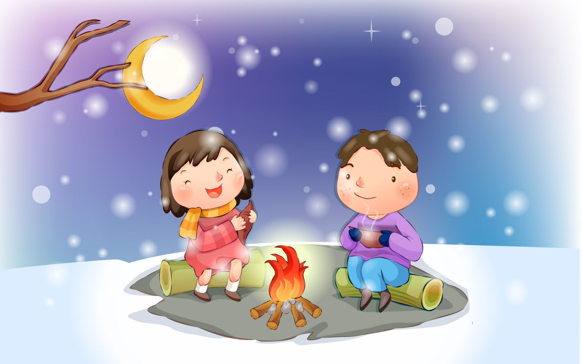 Happy childhood winter chapter illustrations 11568 tales illustration