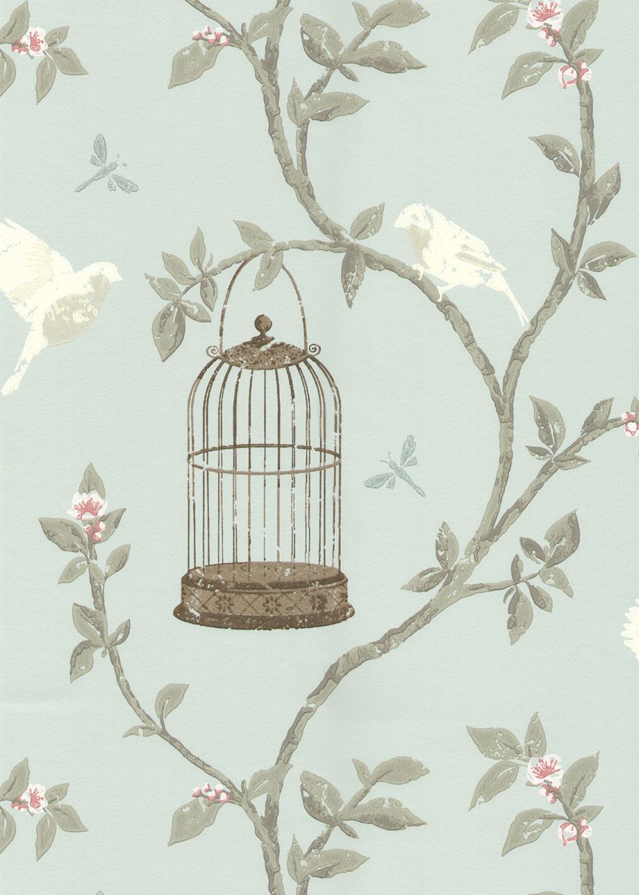 Wallpaper Border Birds Cage Beige Classic 15 x 10.25 KT8465B Birds cage