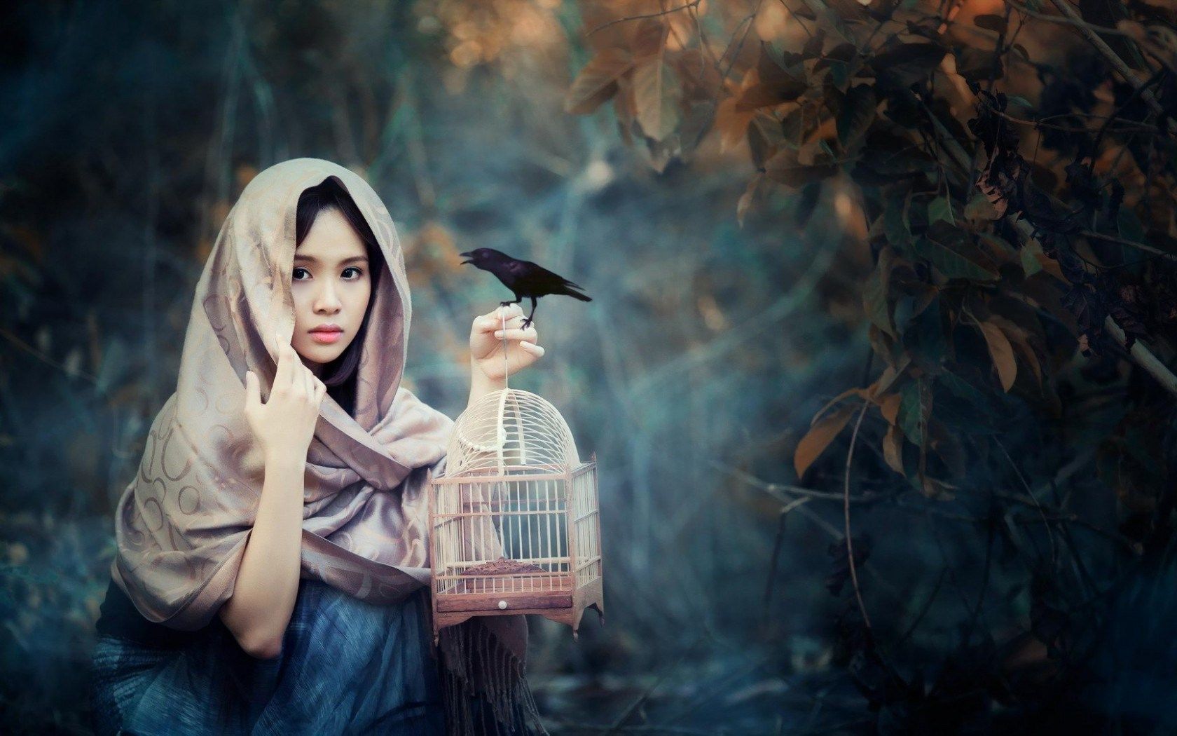 Girl Bird Cage
