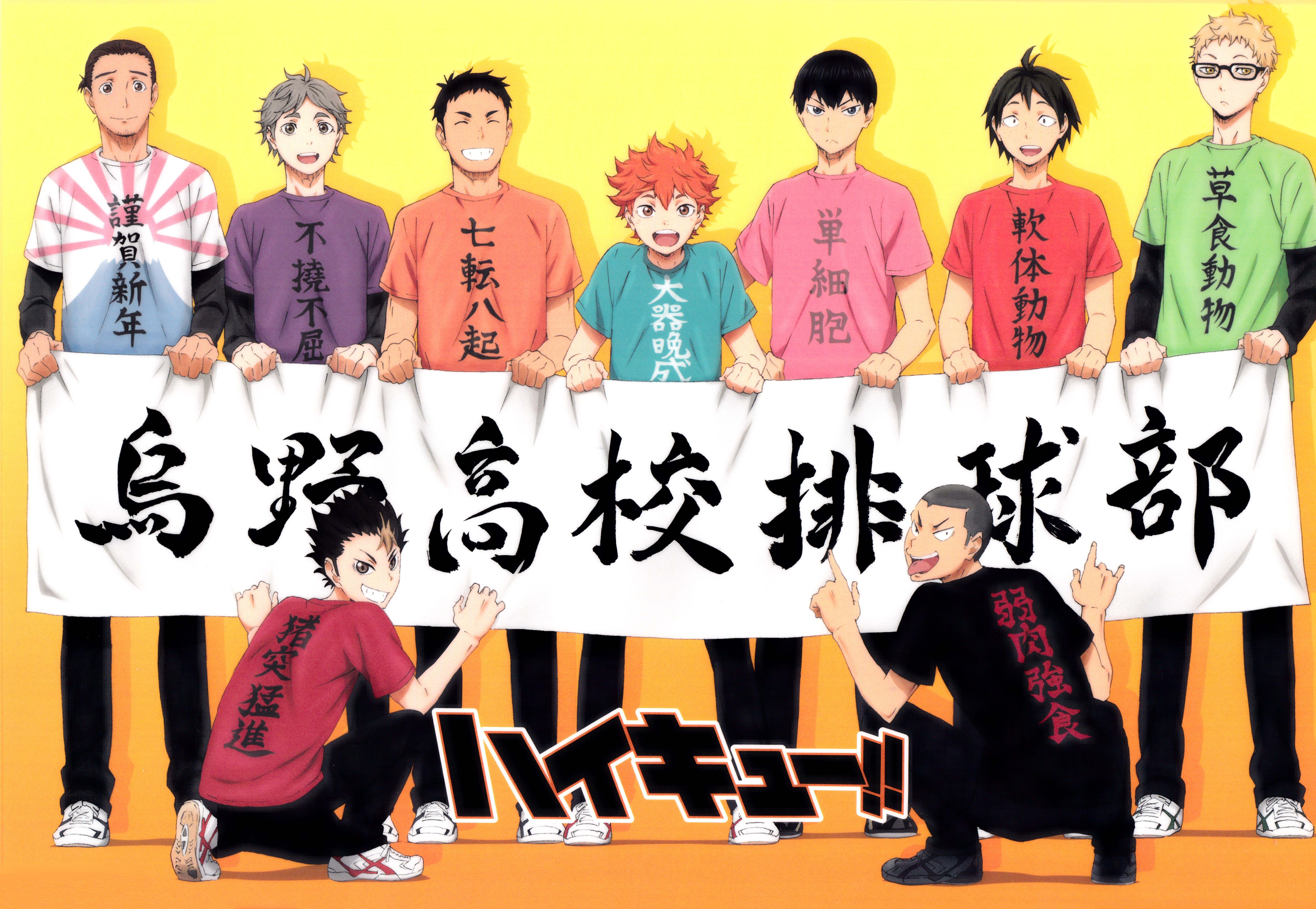 Smile group Haikyuu!! Series Yuu Nishinoya Character Daichi Sawamura Character wallpaperx4960