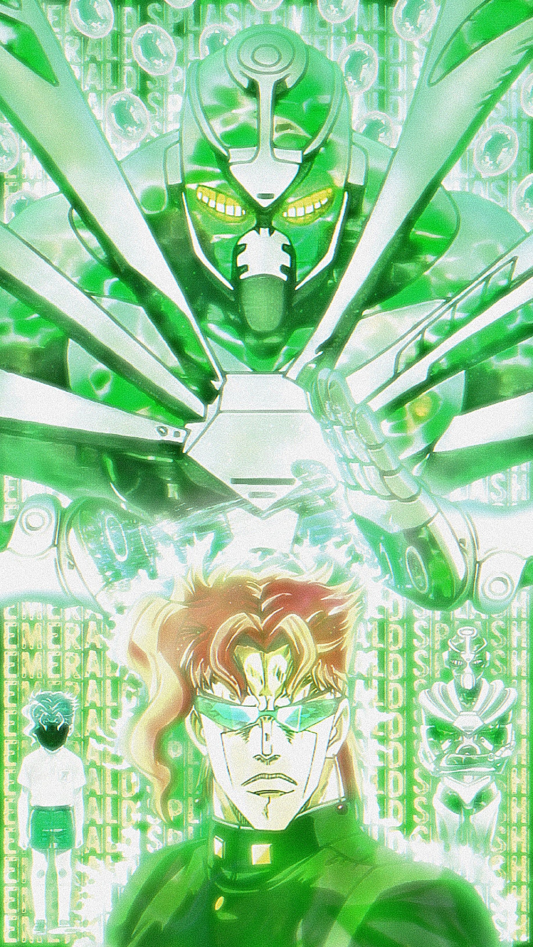 Kakyoin and Hierophant Green Wallpaper. Follow me on insta (atanasml_edits)