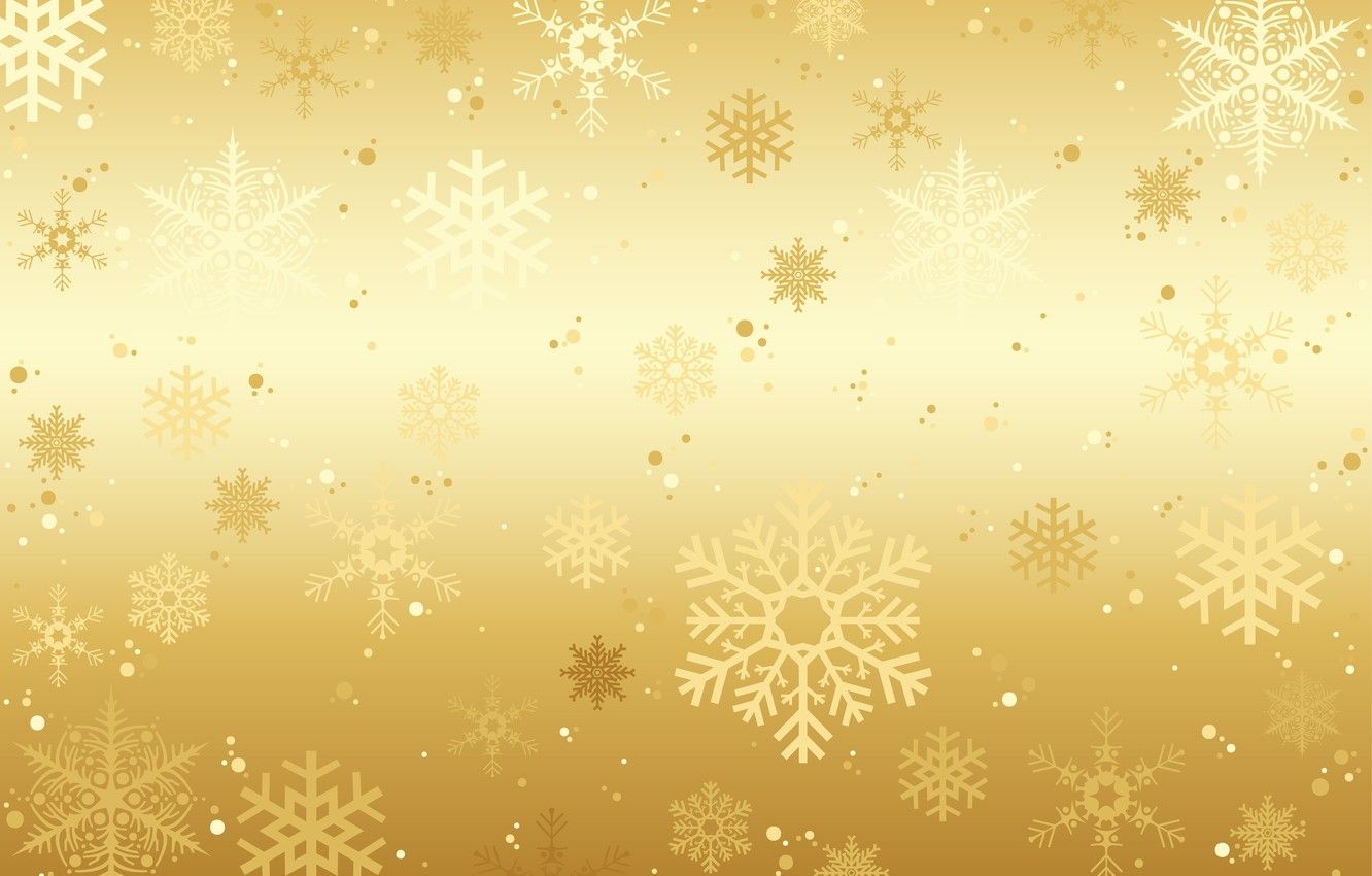 Wallpaper winter, snow, snowflakes, background, golden, gold, Christmas, winter, background, snow, snowflakes image for desktop, section текстуры