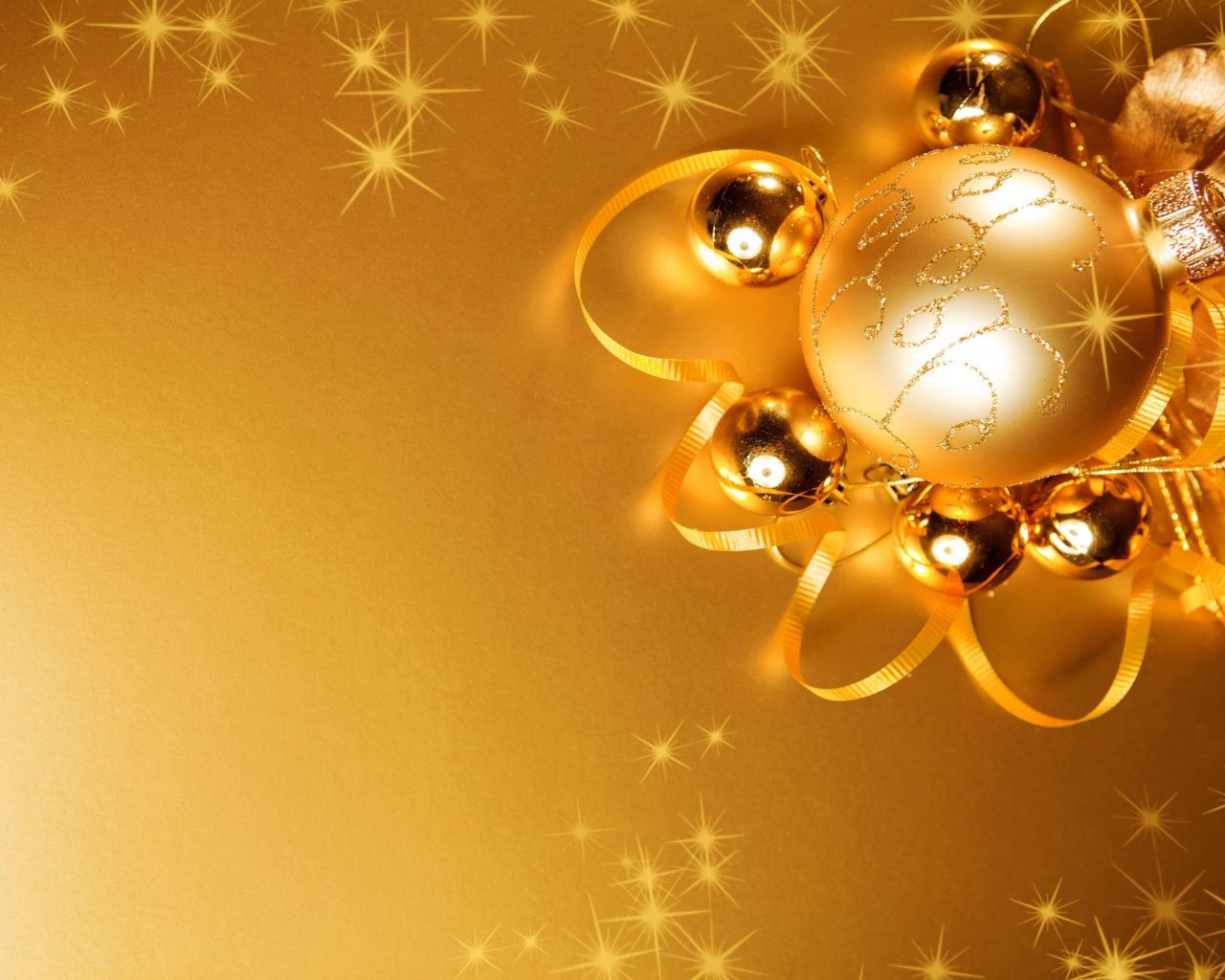 Merry Christmas And Happy New Year Gold Wallpaper For Christmas And New Year Decorative Decorations 3840x2400, Wallpaper13.com