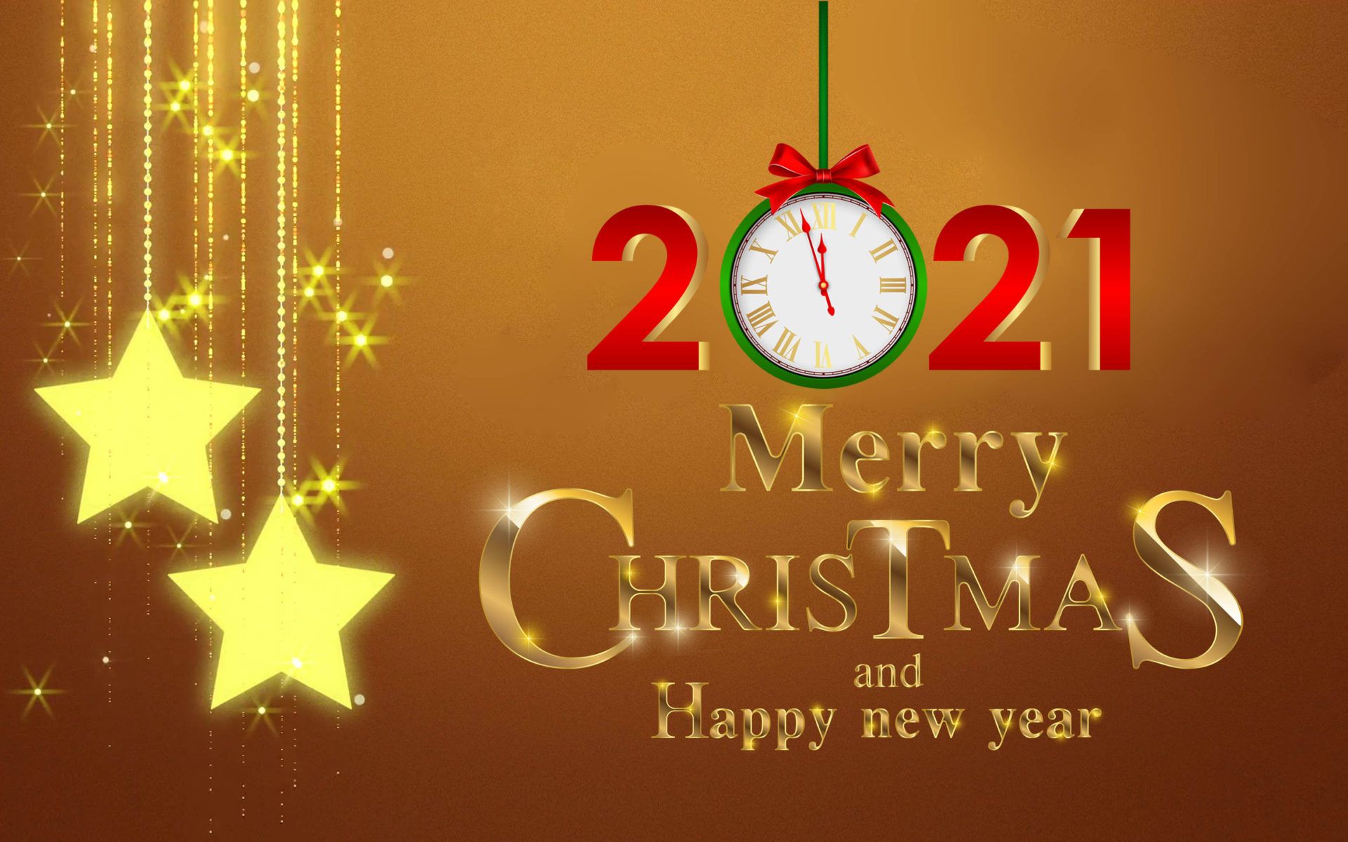 Merry Christmas And Happy New Year 2021 Gold 4k Ultra HD Desktop Wallpaper For Computers Laptop Tablet And Mobile Phones, Wallpaper13.com