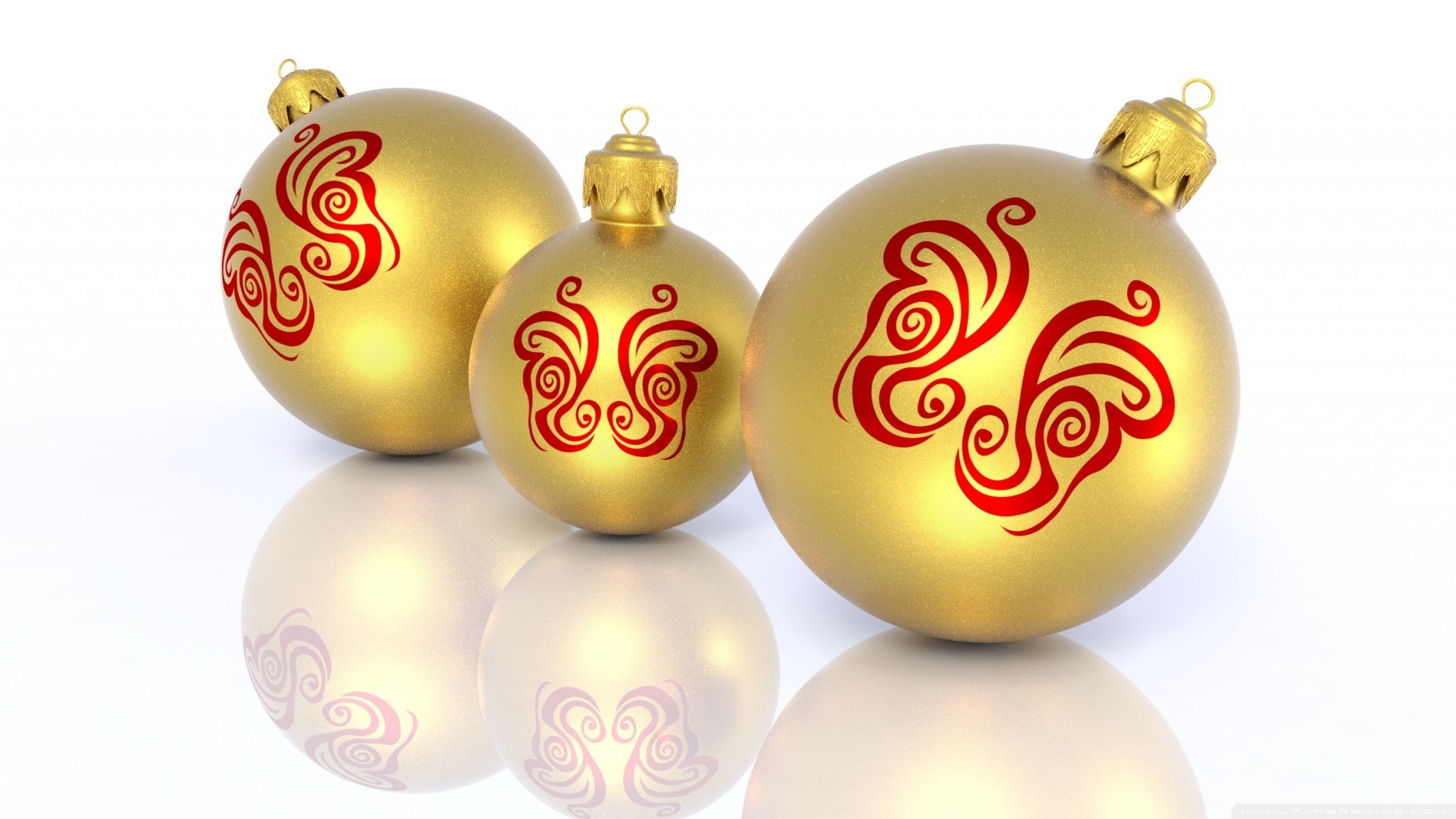 Christmas Golden Balls Ultra HD Desktop Background Wallpaper for 4K UHD TV, Tablet