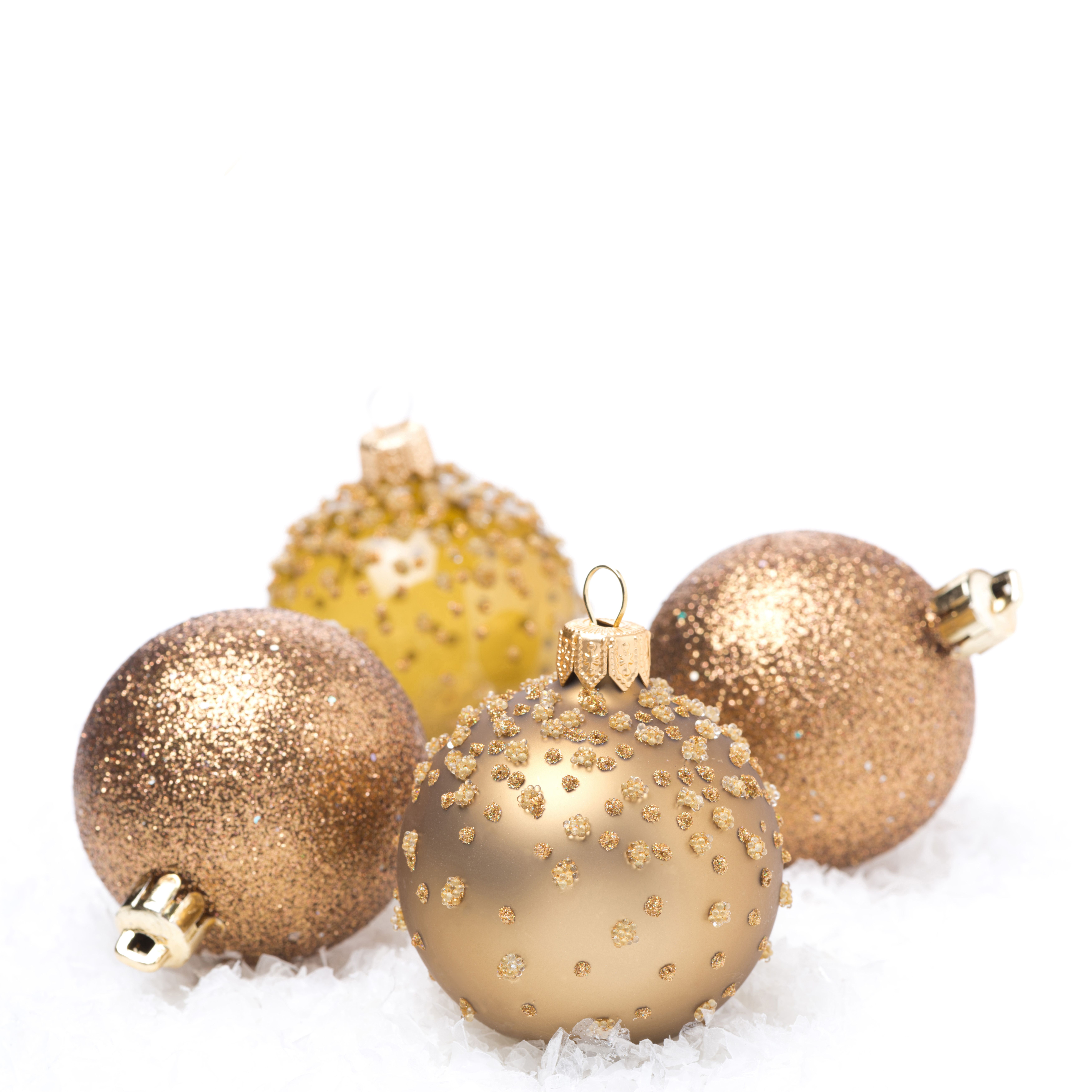 Christmas White Background With Golden Christmas Balls Quality Image And Transparent PNG Free Clipart