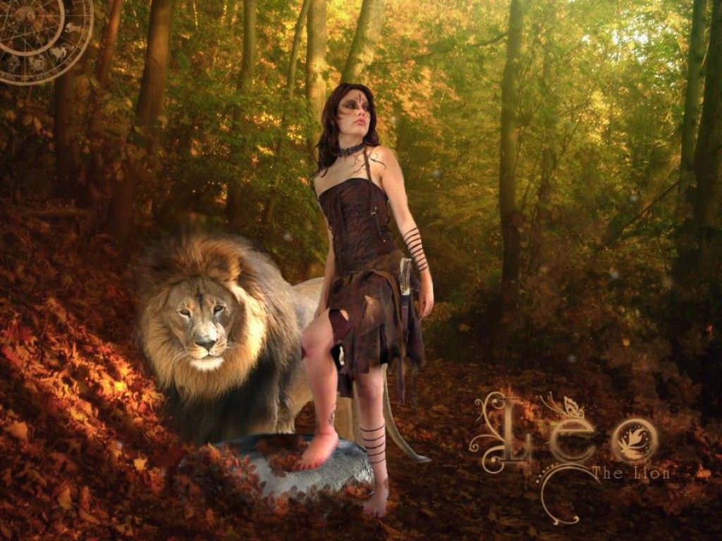 Lion Leo women girl Wallpaper free desktop background and wallpaper