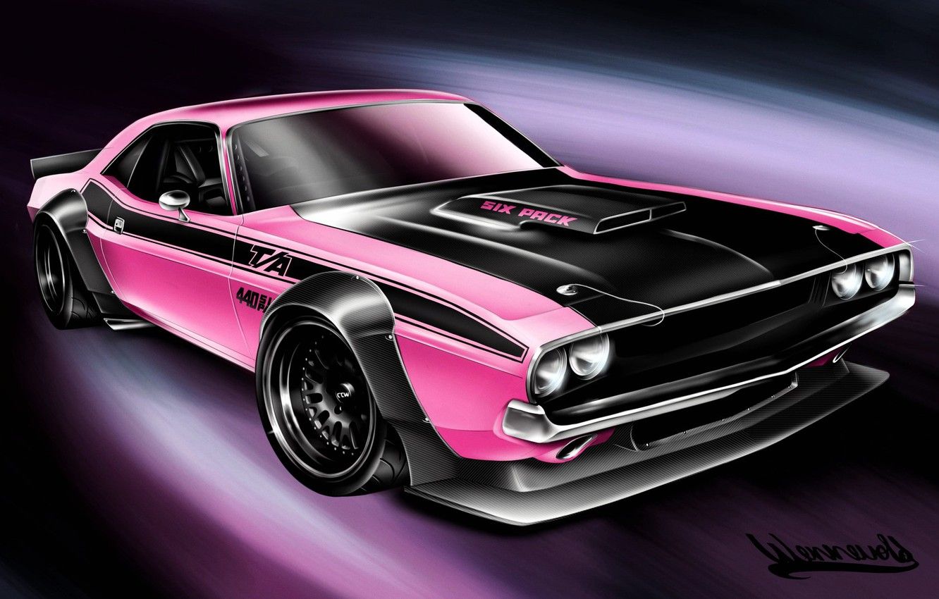 Wallpaper Auto, Figure, Machine, Dodge, Challenger, Art, Dodge Challenger, 1970, Vehicles, Transport, Transport & Vehicles, Andreas Hoås Wennevold, by Andreas Hoås Wennevold, Wennevold, by Wennevold, 1970 Dodge Challenger image for desktop, section