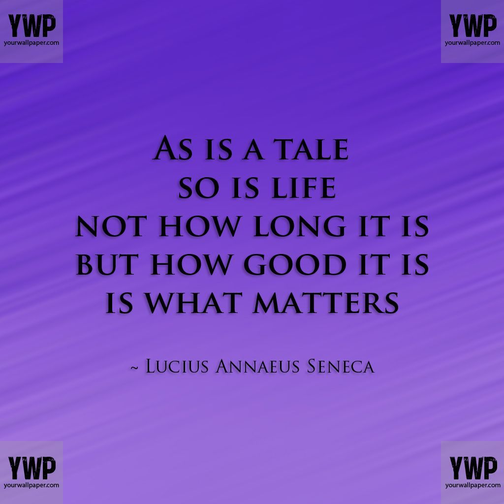 As a tale, so is life: not how long it is, but how good it is, is what matters. Seneca quotes, Funny quotes, Positive quotes