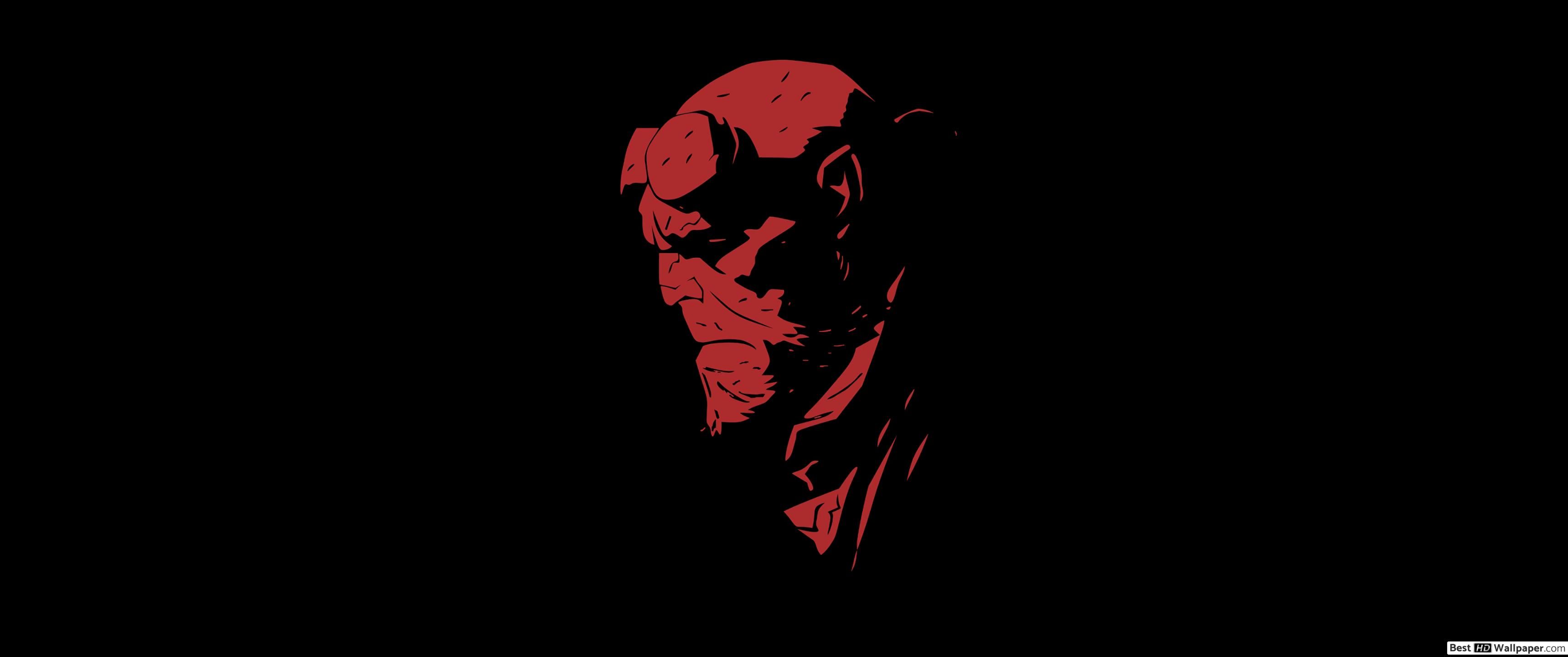 Hellboy red and black minimalist HD wallpaper download
