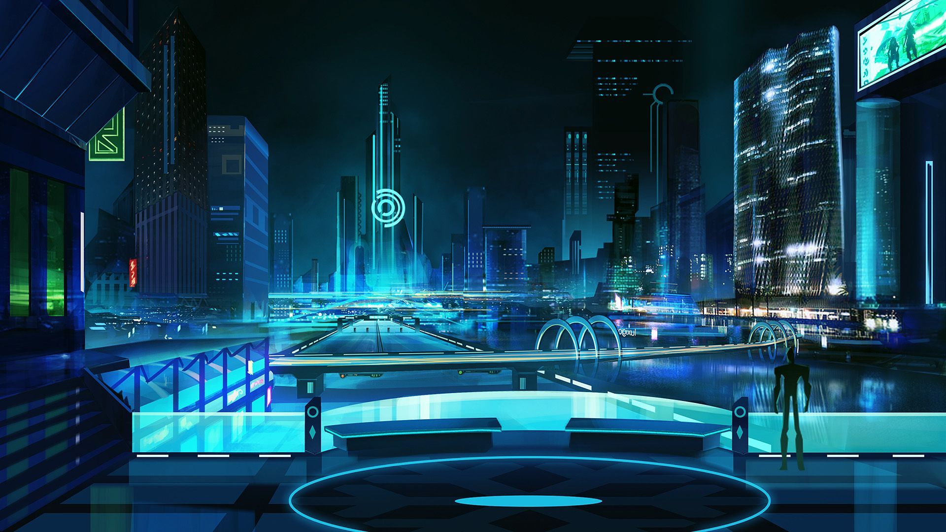 Cyberpunk Desktop (1920×1080). Sci Fi City, Cyberpunk City, Futuristic City