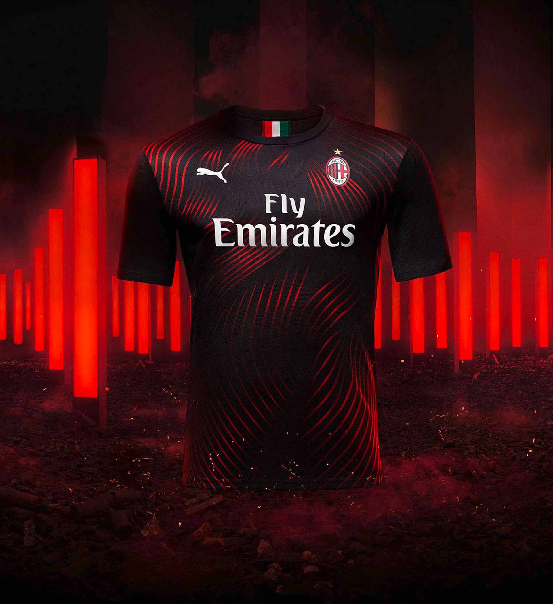 PUMA Unveil Black & Red AC Milan 2019 20 Third Shirt