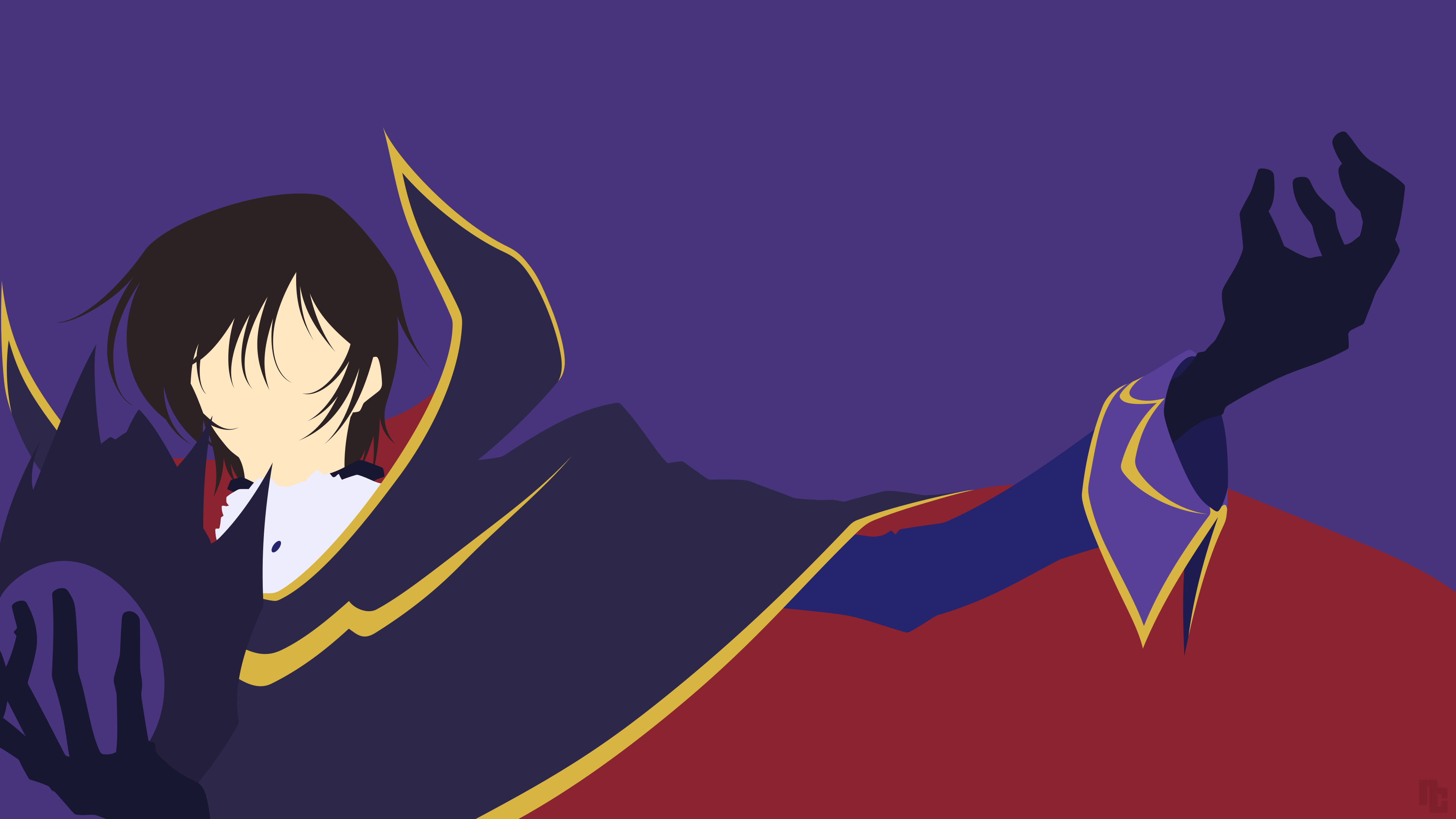 Code Geass Minimalism Purple Background Anime Wallpaper:3840x2160