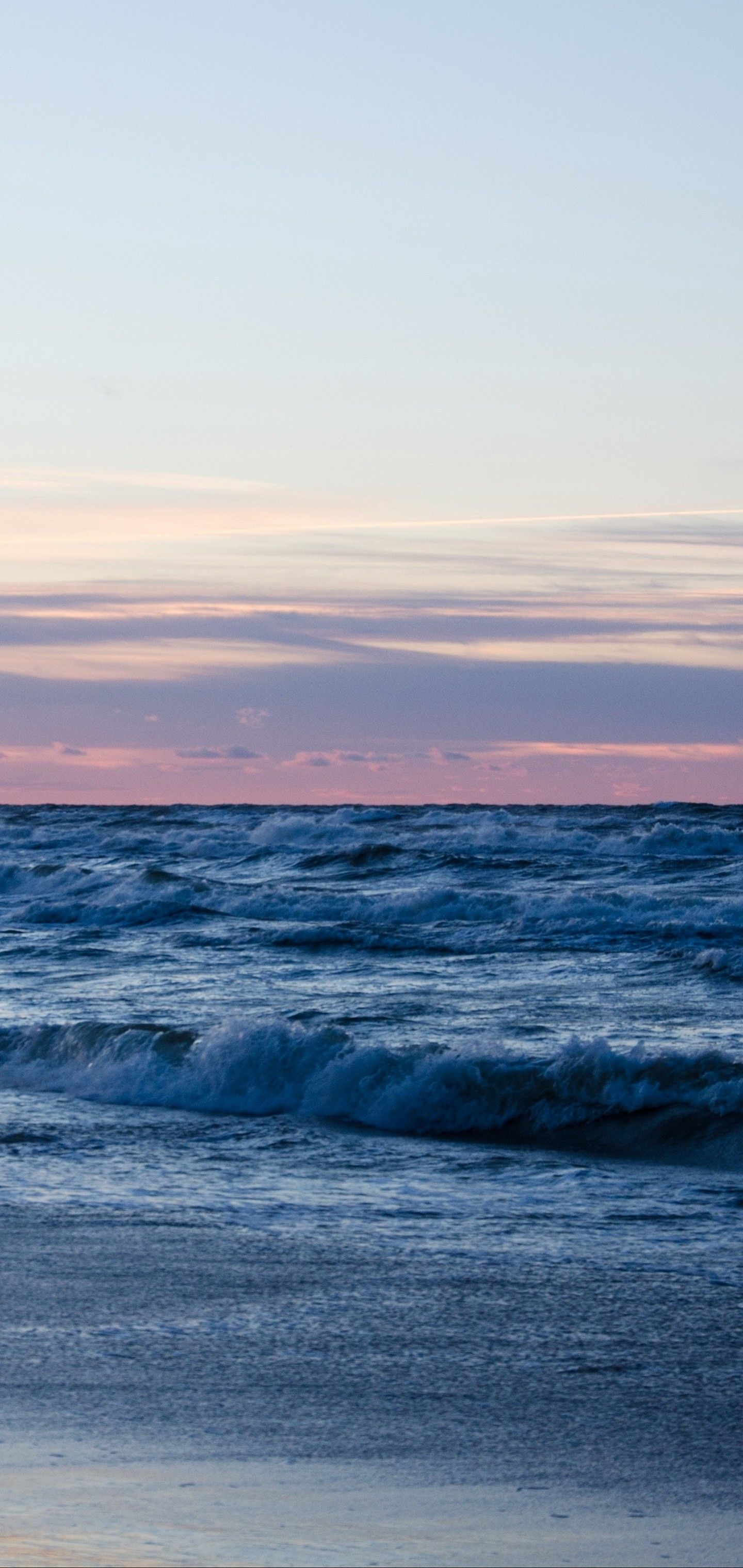 Beach Ocean Sand Horizon Wallpaper - [1440x3040]