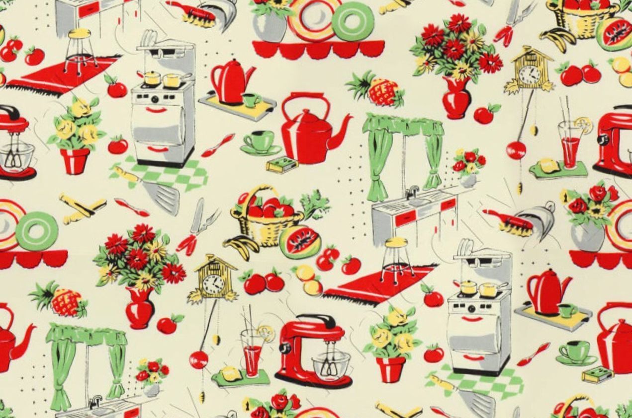 Vintage 50s Kitchen Wallpaper