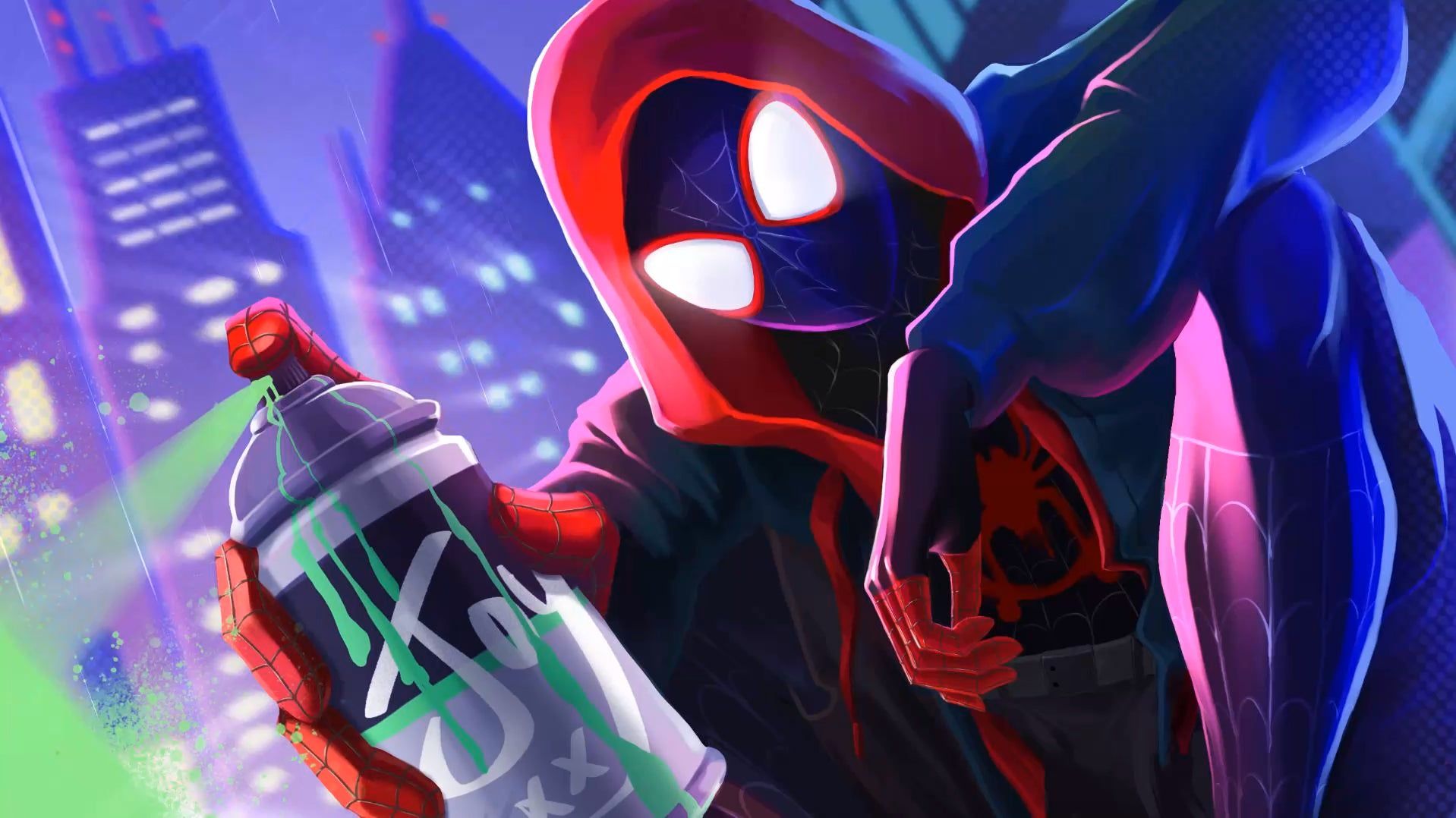Spider Man Miles Morales With A Spray Can. Animated Responsive 2K. By Dub5ty (more Info In Comments)