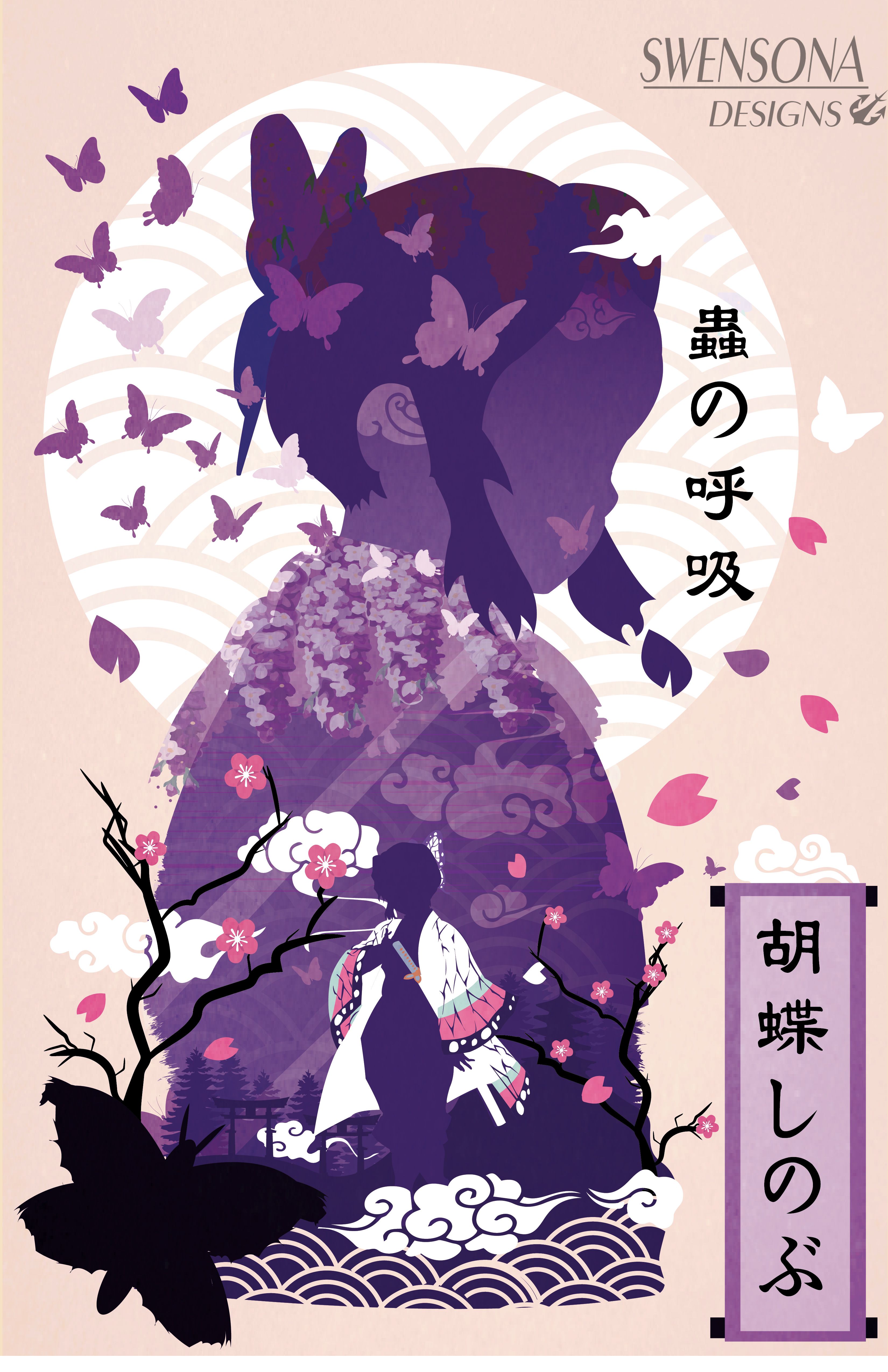 Shinobu Kocho Minimalist Print. Anime wallpaper, Cute anime wallpaper, Anime demon