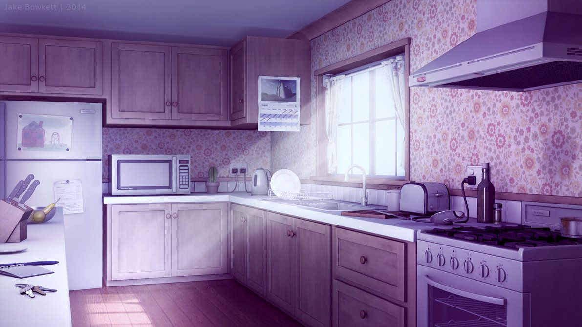 Kitchen. Kitchen background, Anime background, Anime background wallpaper