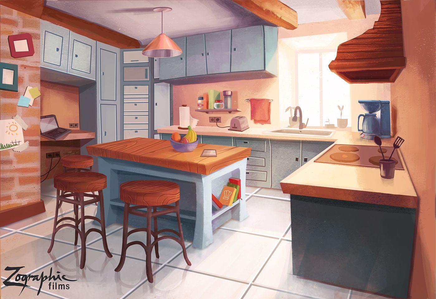 The Brownies background concepts. Kitchen background, Anime background wallpaper, Anime scenery wallpaper